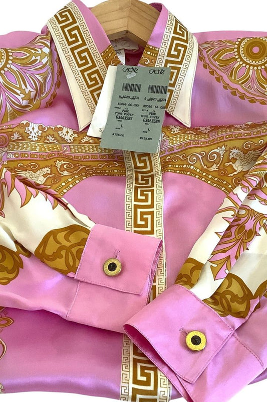 Vintage Cache Pink Silk Blouse with Tags 