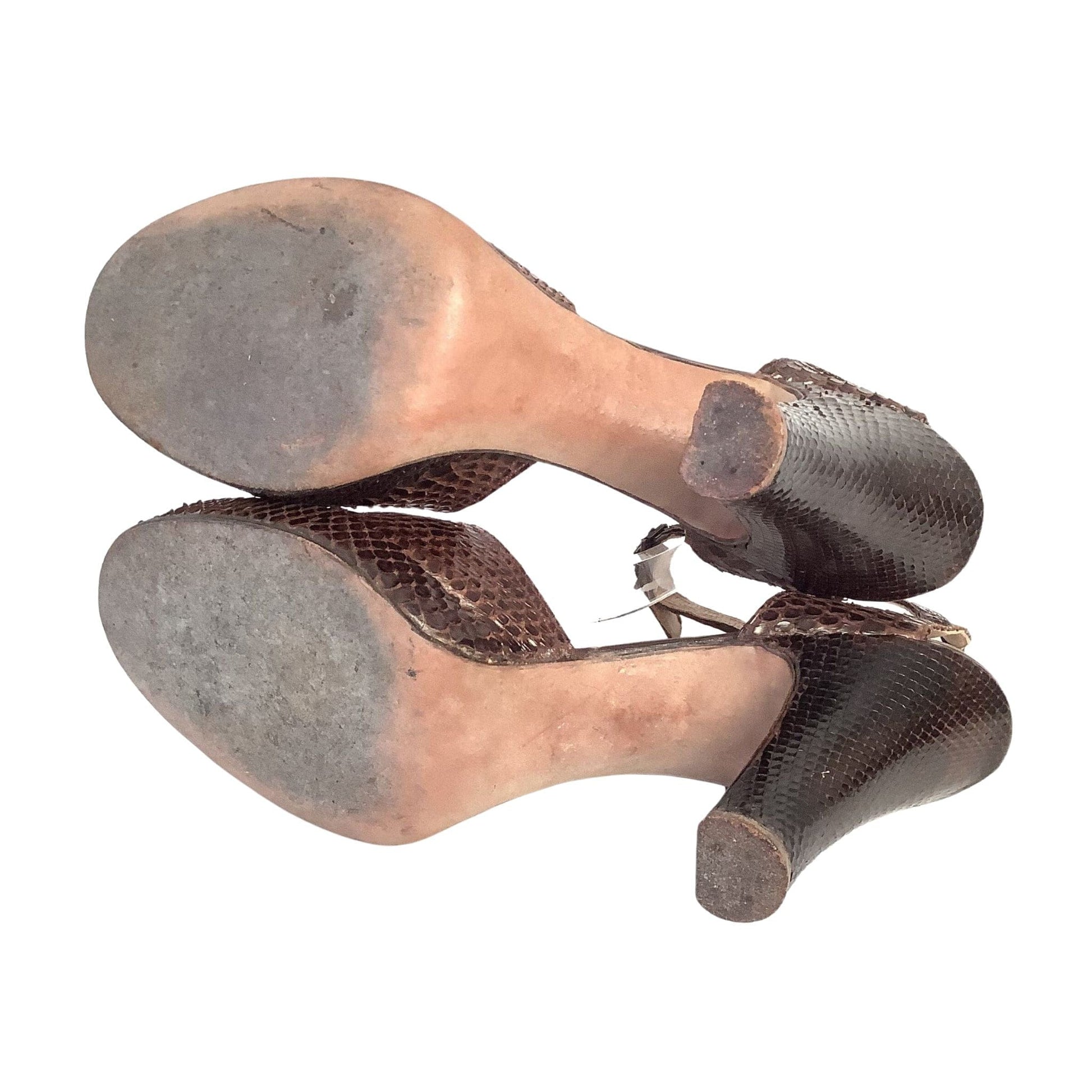 1930s Bonwit Teller Heels 7.5 / Brown / Vintage 1930s
