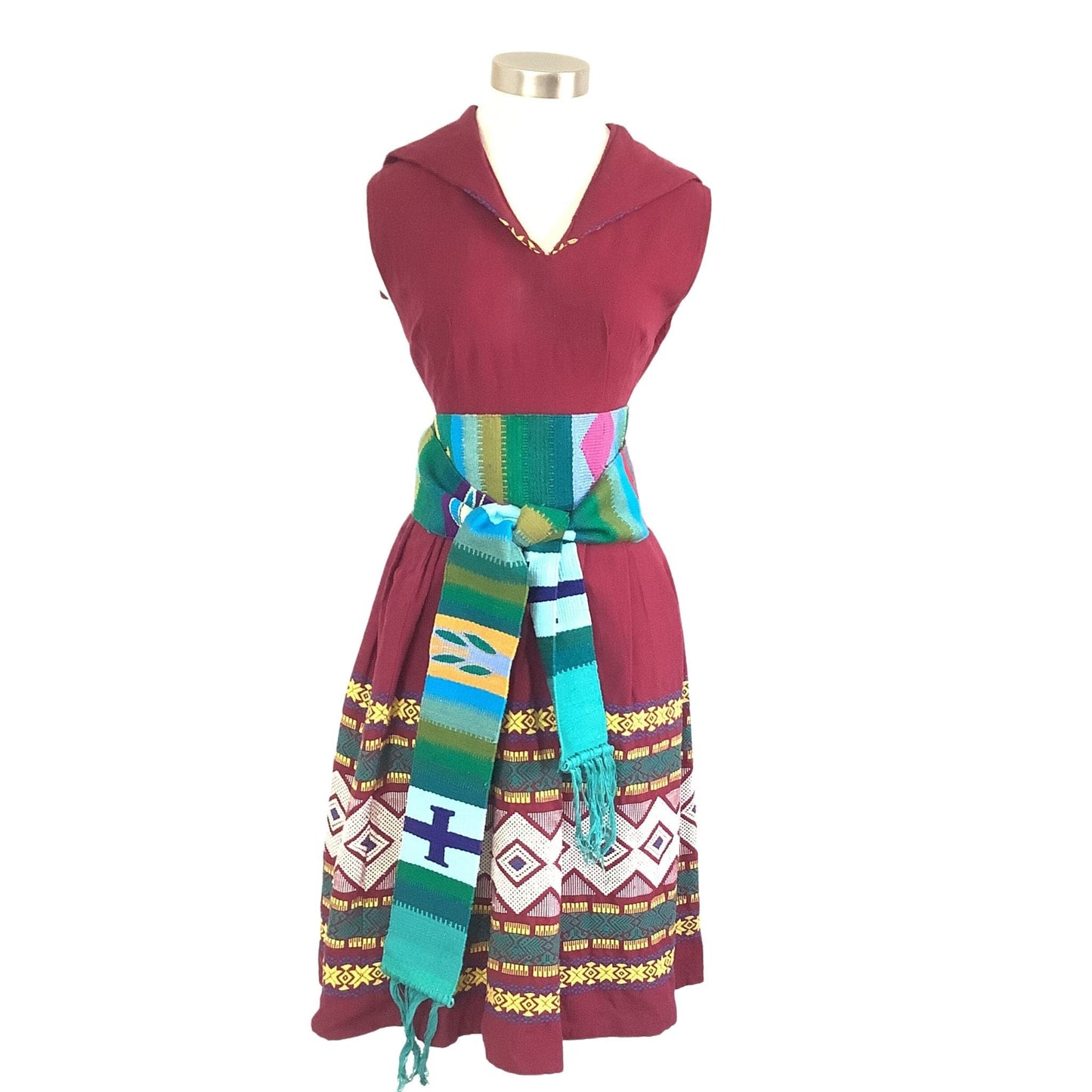 1930s Guatemala Dress Multi / Cotton / Ethnic