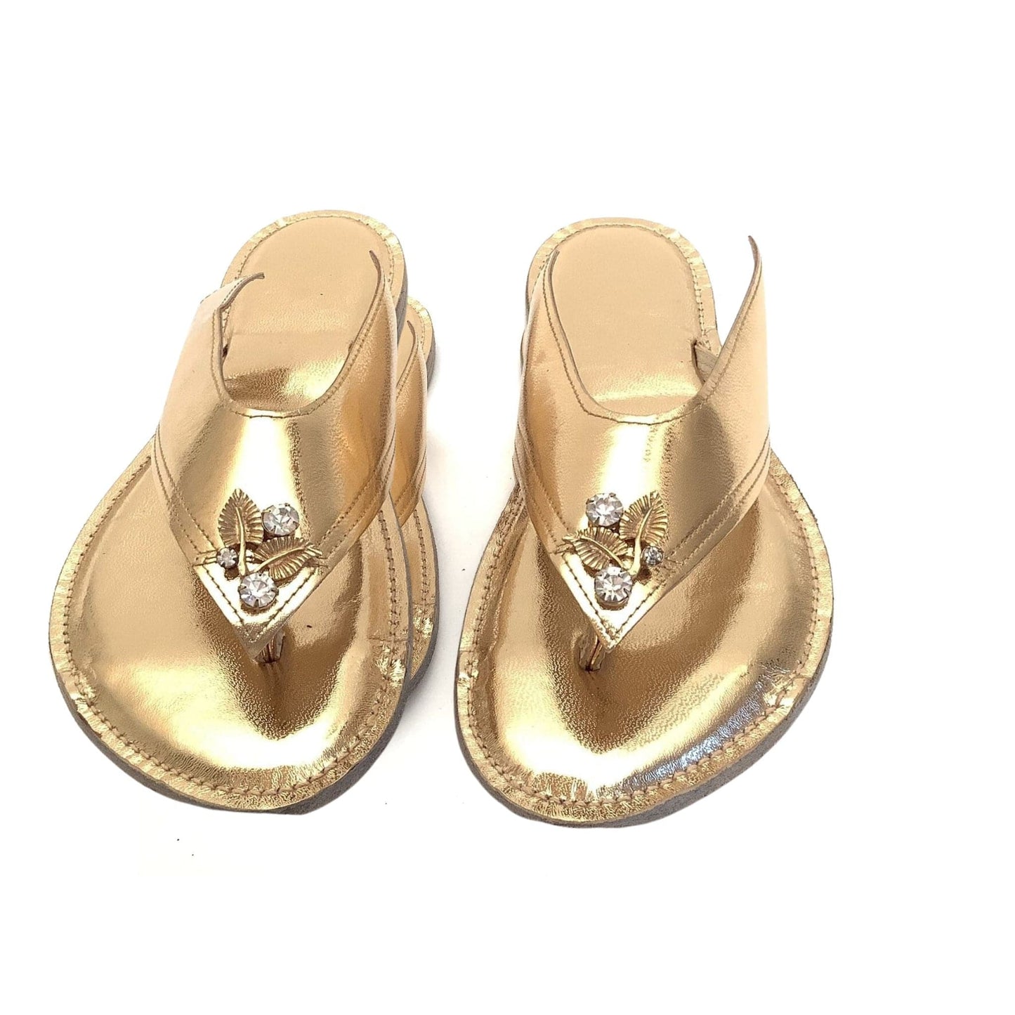 1940s Art Deco Sandals 9 / Gold / Vintage 1940s