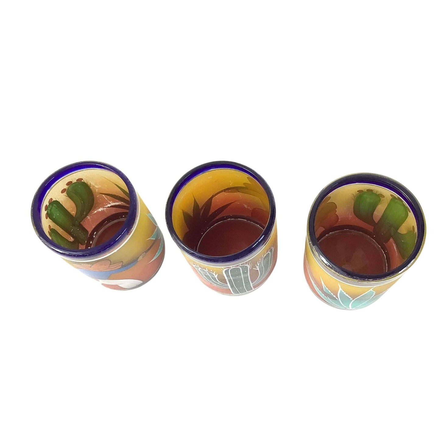 1940s Blown Glass Tumblers Multicolor / Glass