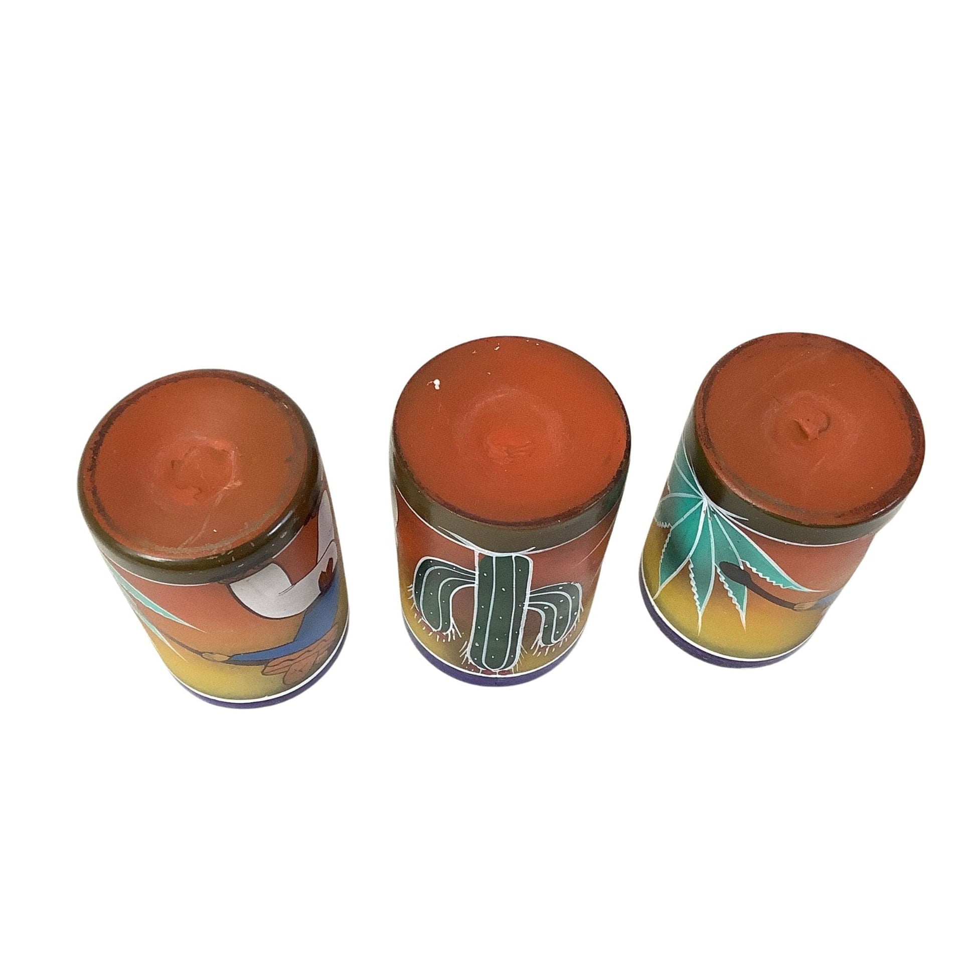 1940s Blown Glass Tumblers Multicolor / Glass