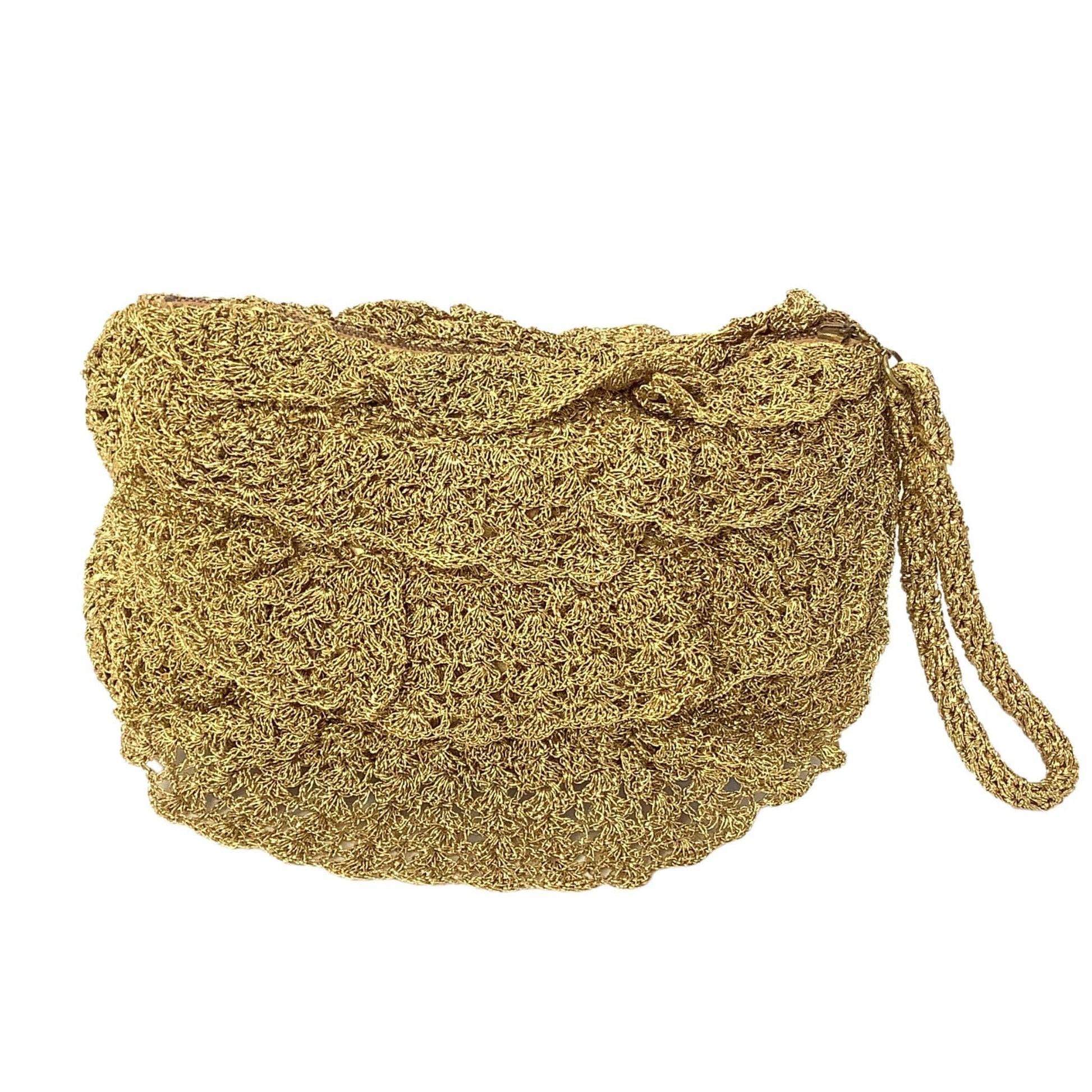 1940s Pichel Gold Crochet Bag Gold / Crochet / Vintage 1940s