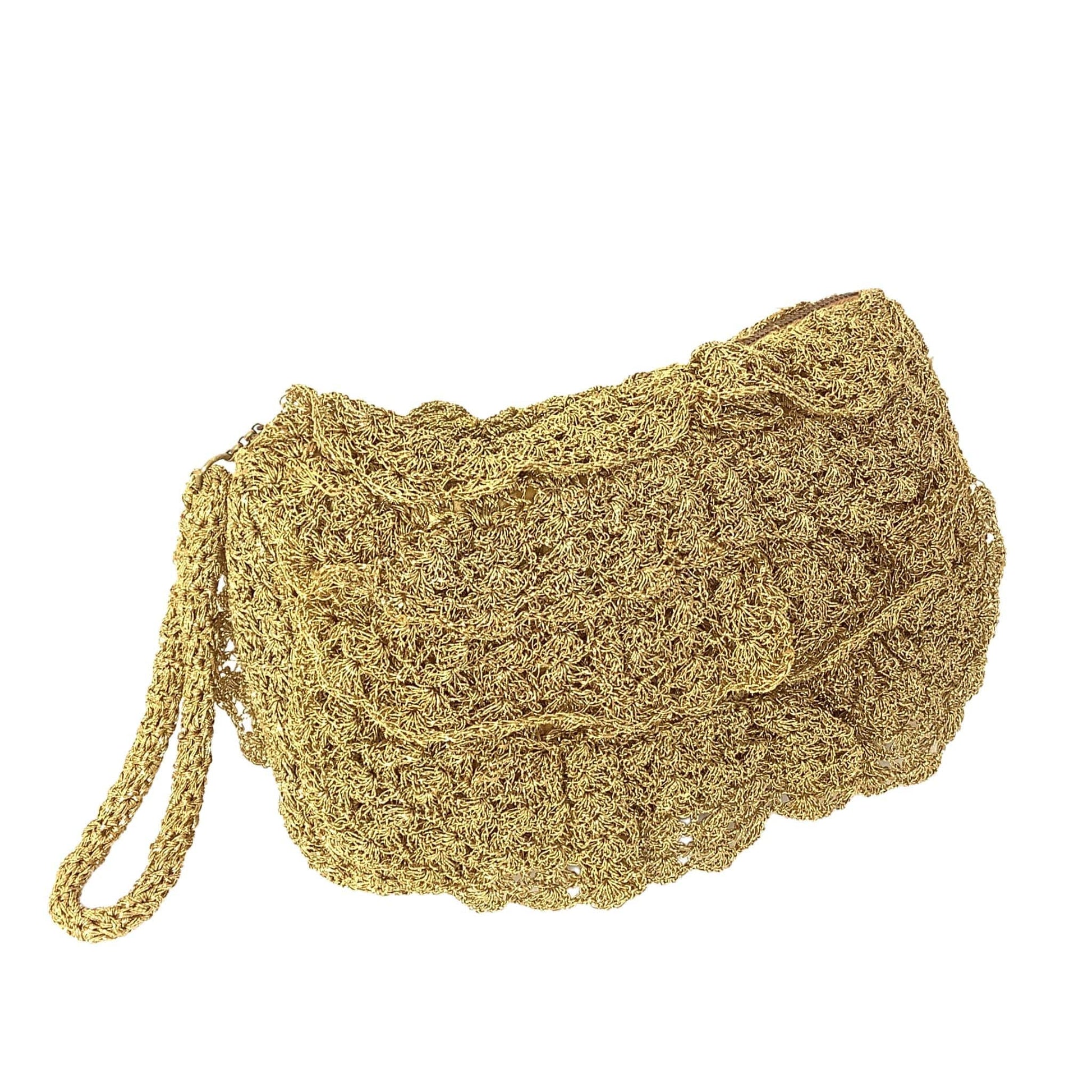 1940s Pichel Gold Crochet Bag Gold / Crochet / Vintage 1940s