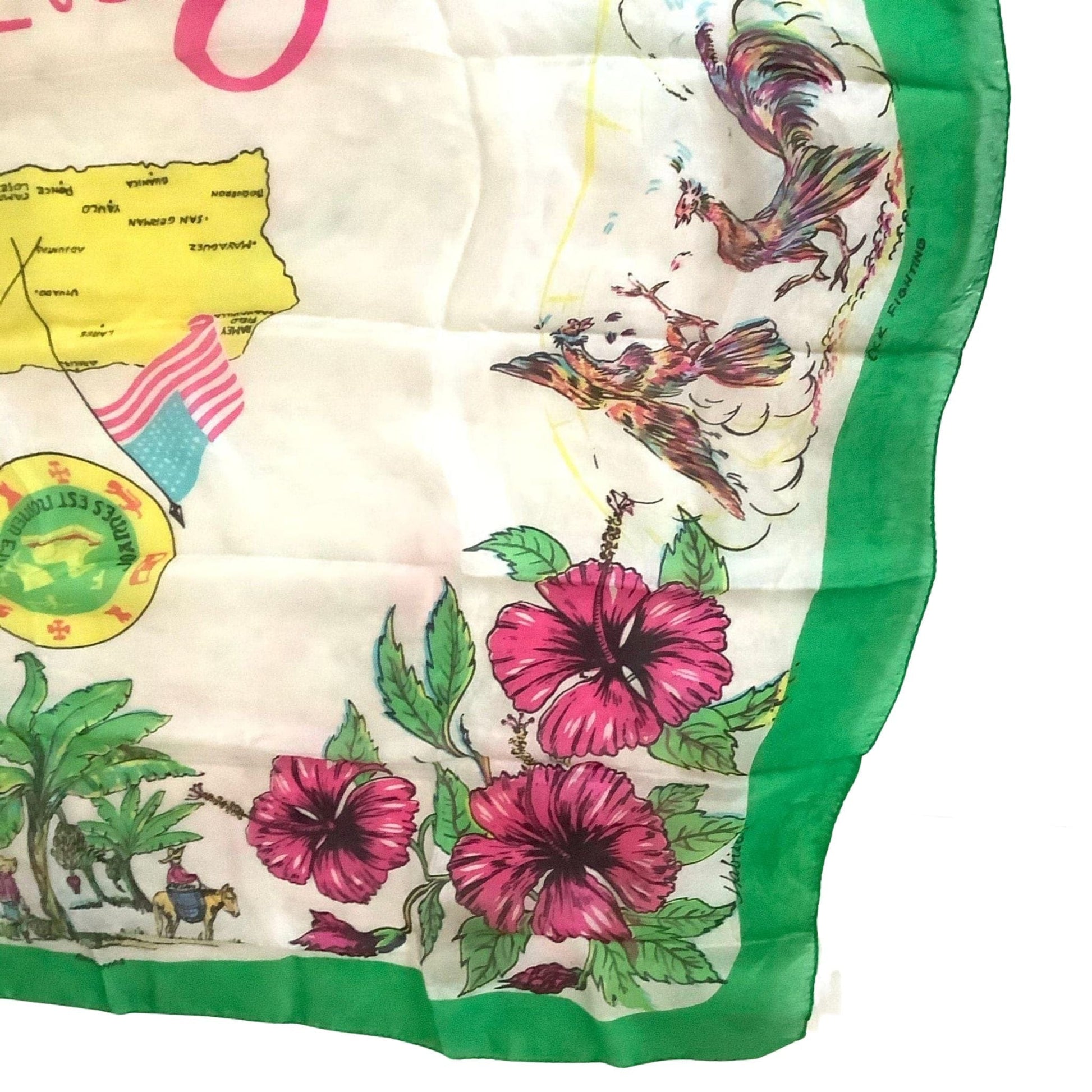 1940s Souvenir Silk Scarf Multi / Silk / Vintage 1940s