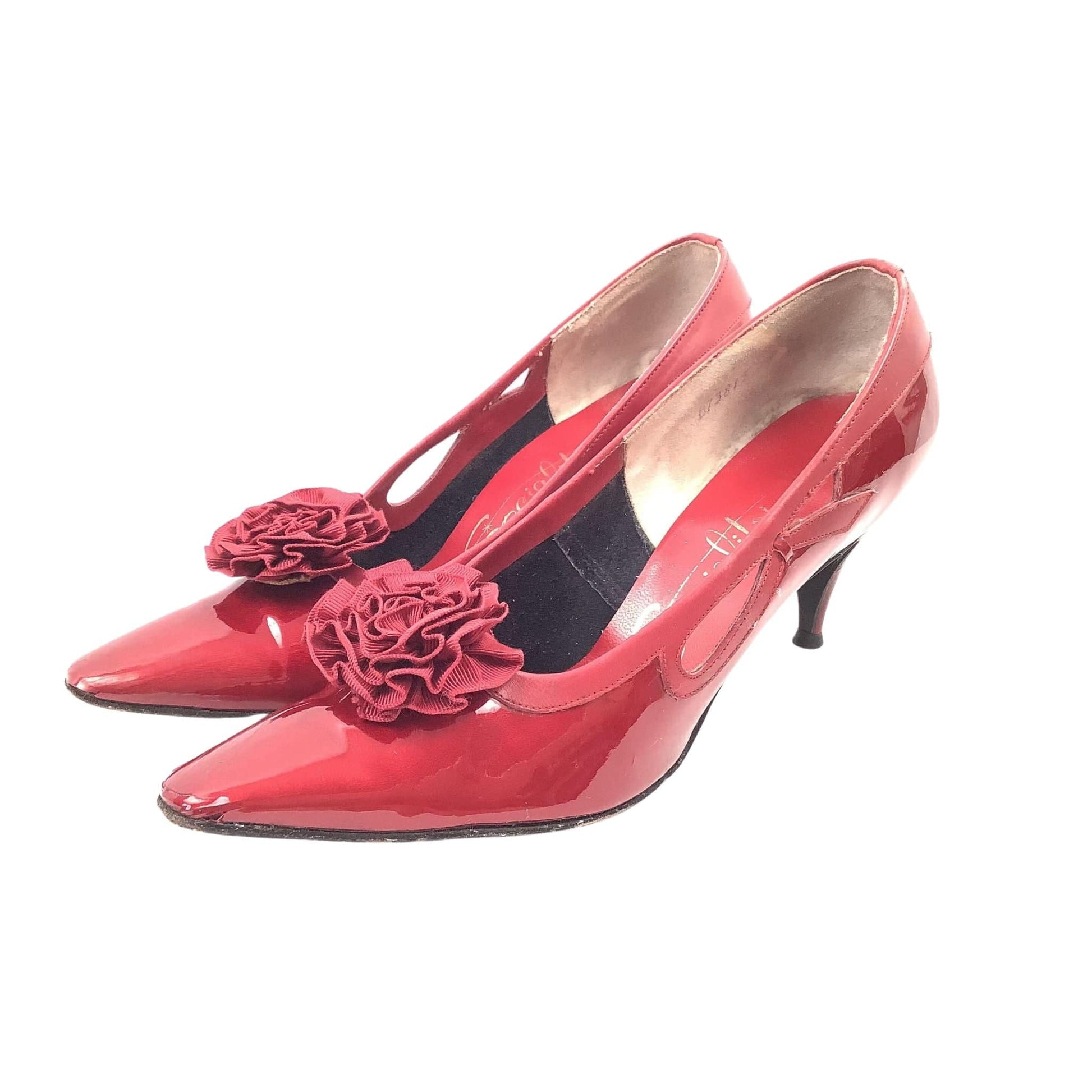 1950s Burgundy Pin up Heels 6.5 / Burgundy / Vintage 1950s