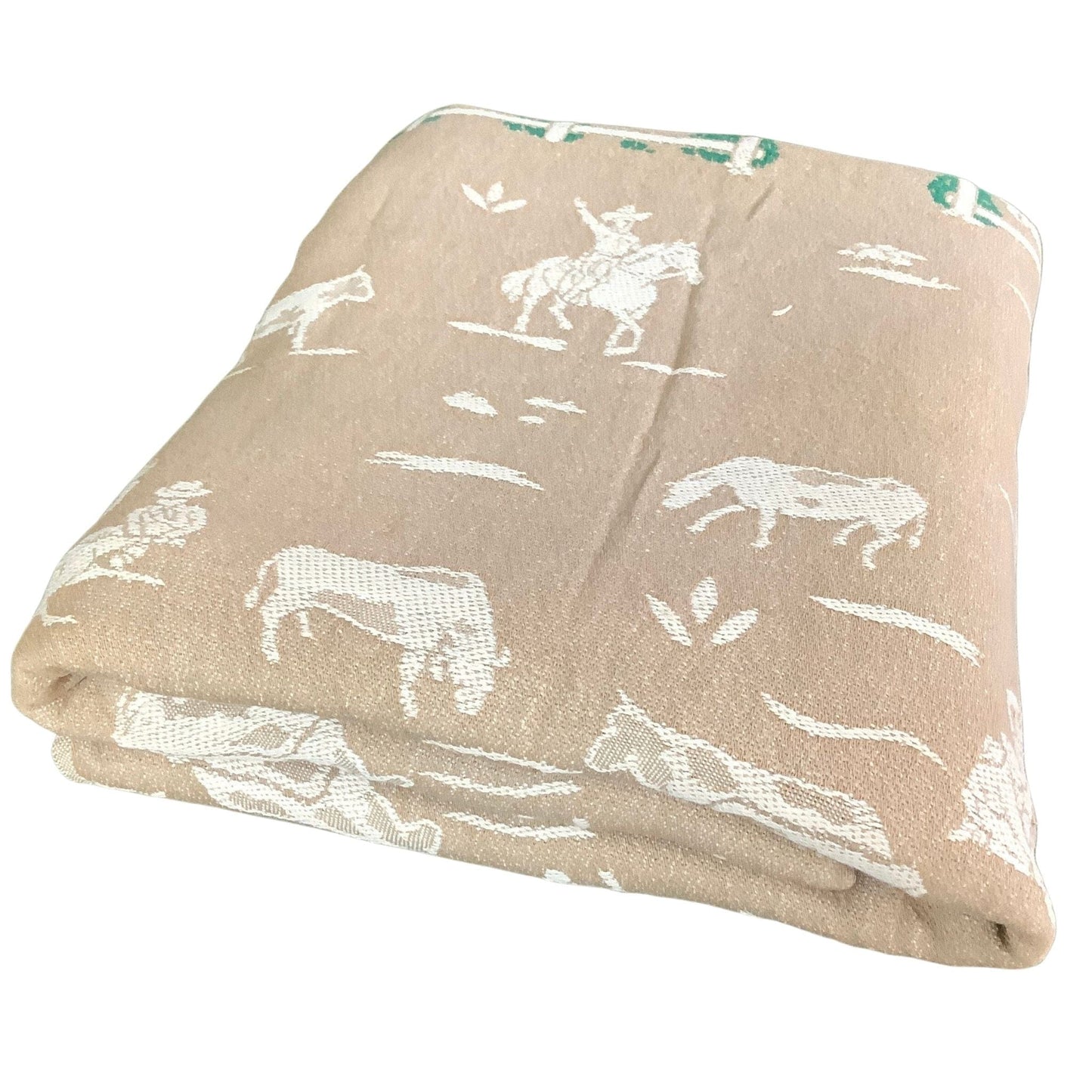 1950s Cowboy Bedspread Multi / Cotton / Vintage 1950s