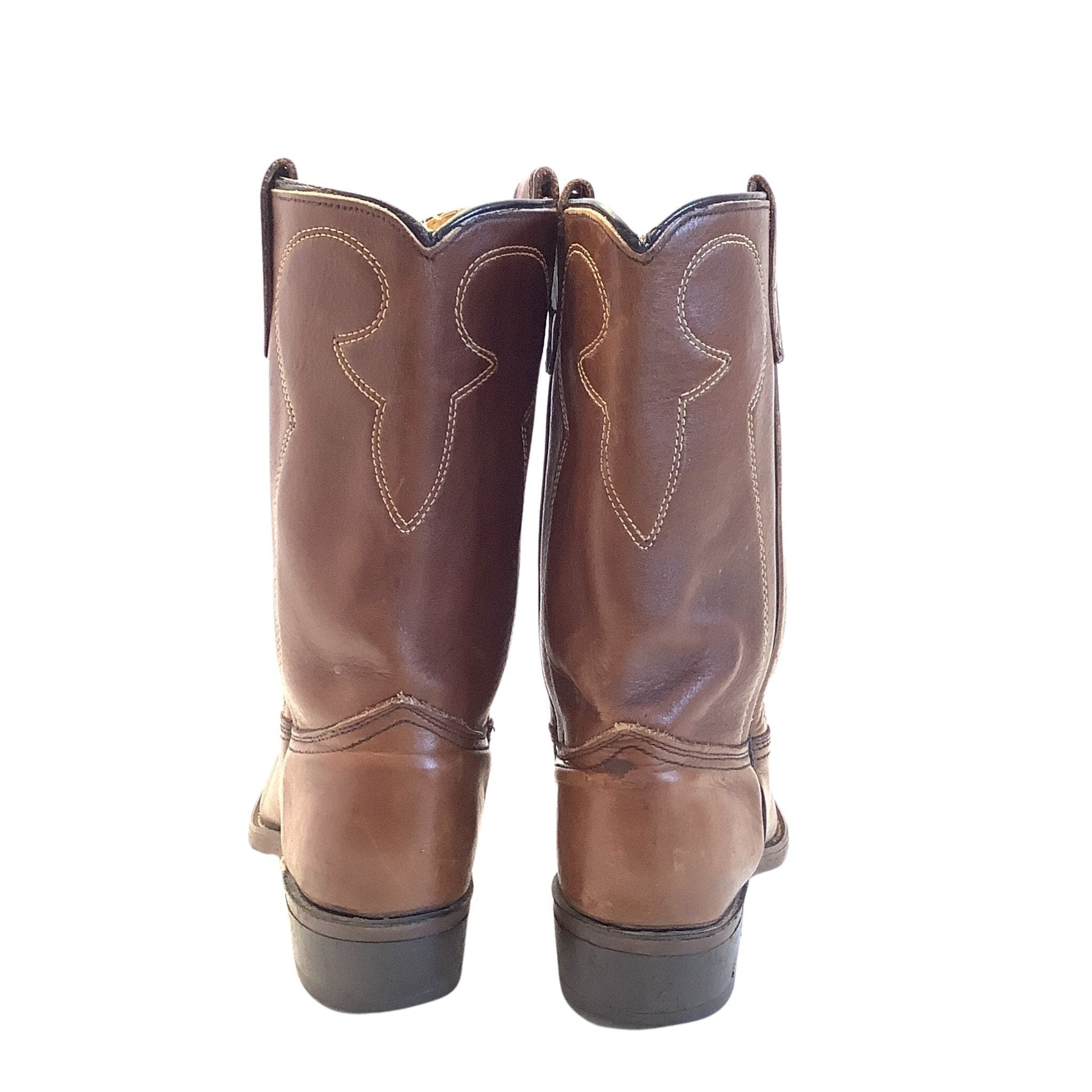 1950s Cowboy Boots 5.5 / Brown / Vintage 1950s