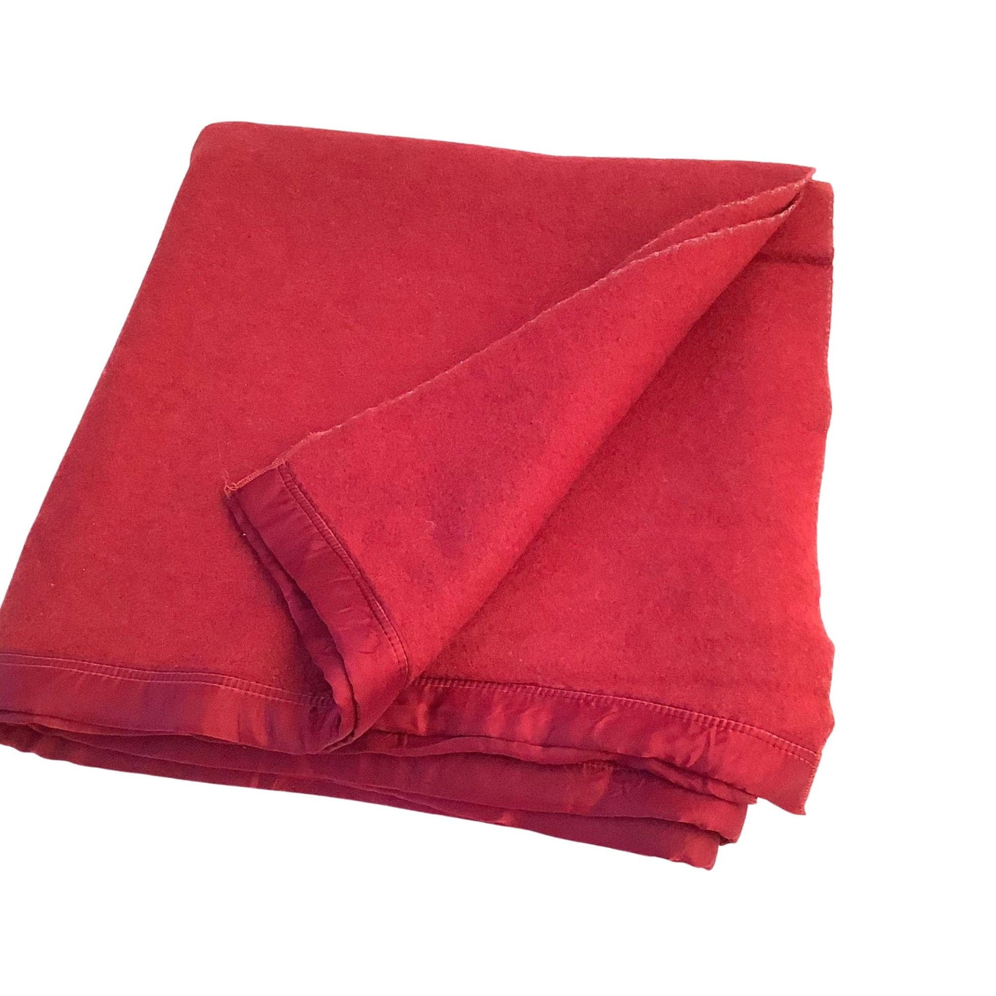 1950s Edmonds Wool Blanket Red / Wool / Vintage 1950s