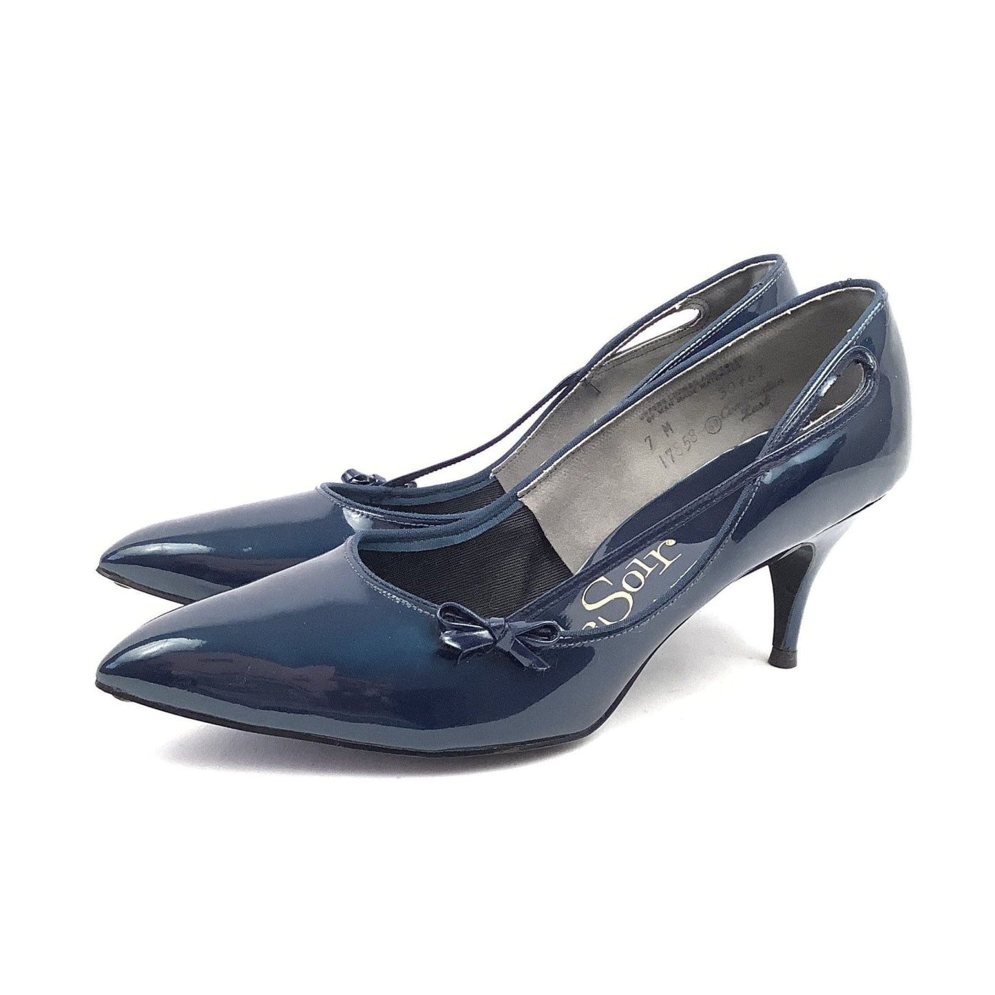 1950s Navy Pin up Heels 7 / Navy / Vintage 1950s