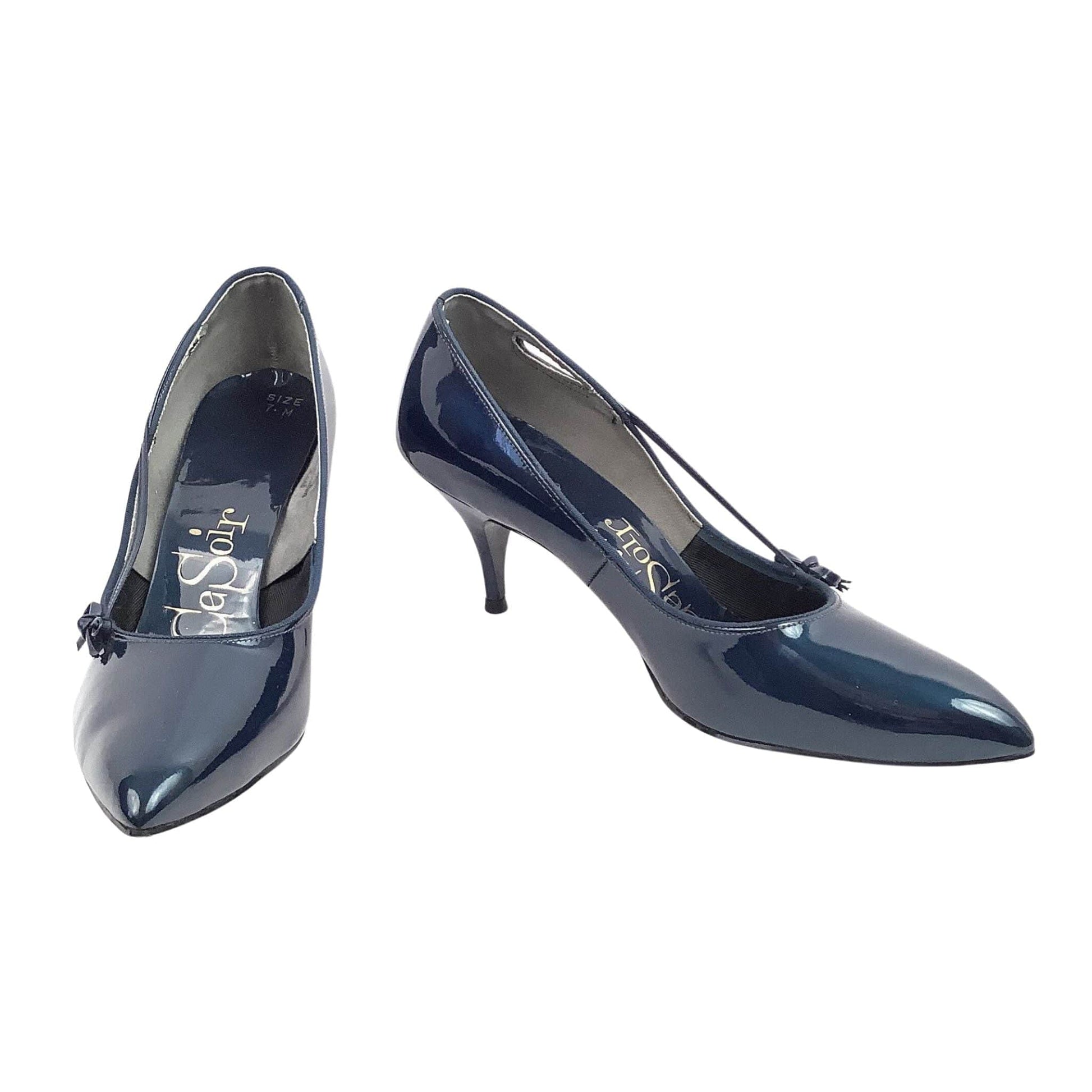 1950s Navy Pin up Heels 7 / Navy / Vintage 1950s