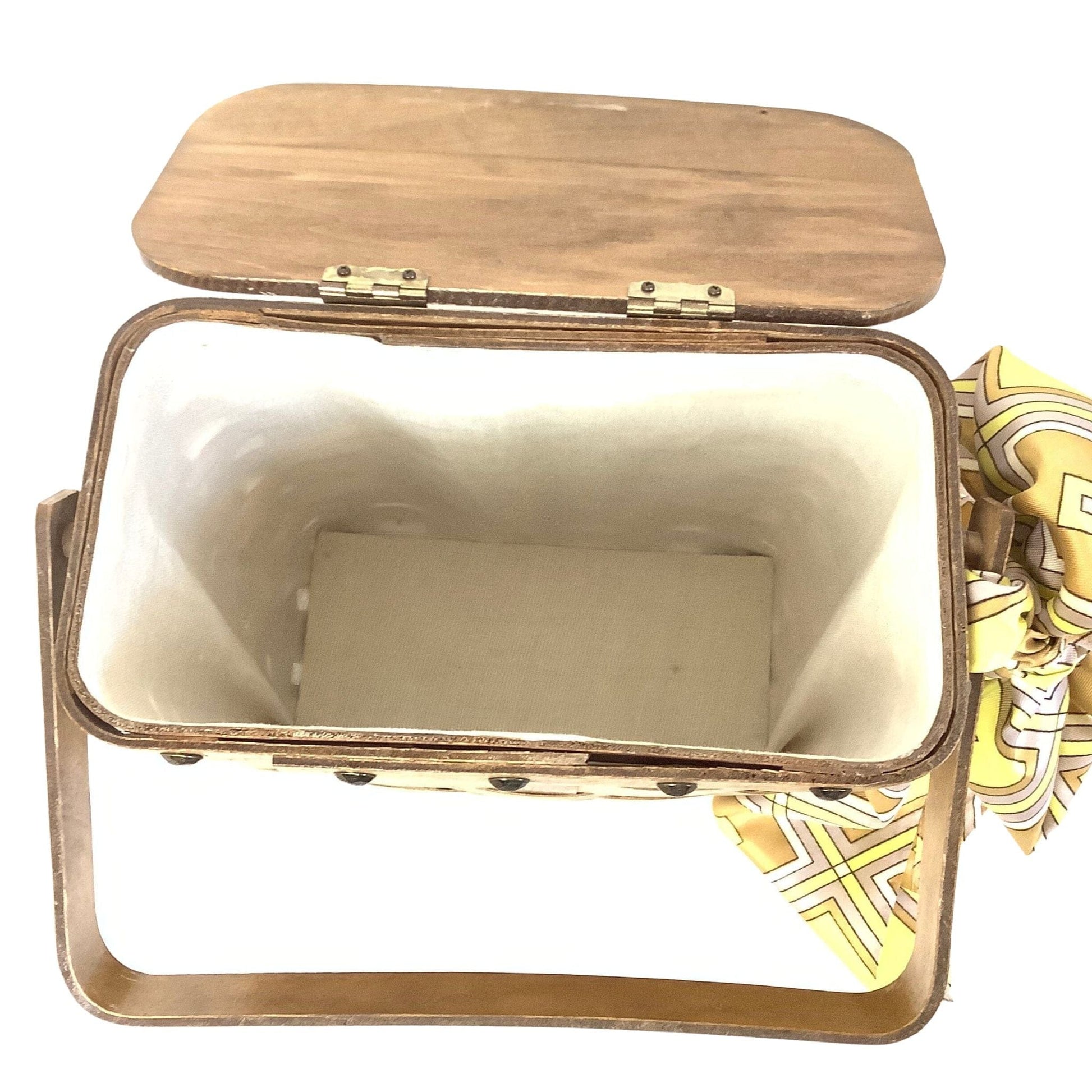 1950s Novelty Basket Bag Multi / Wood / Vintage 1950s
