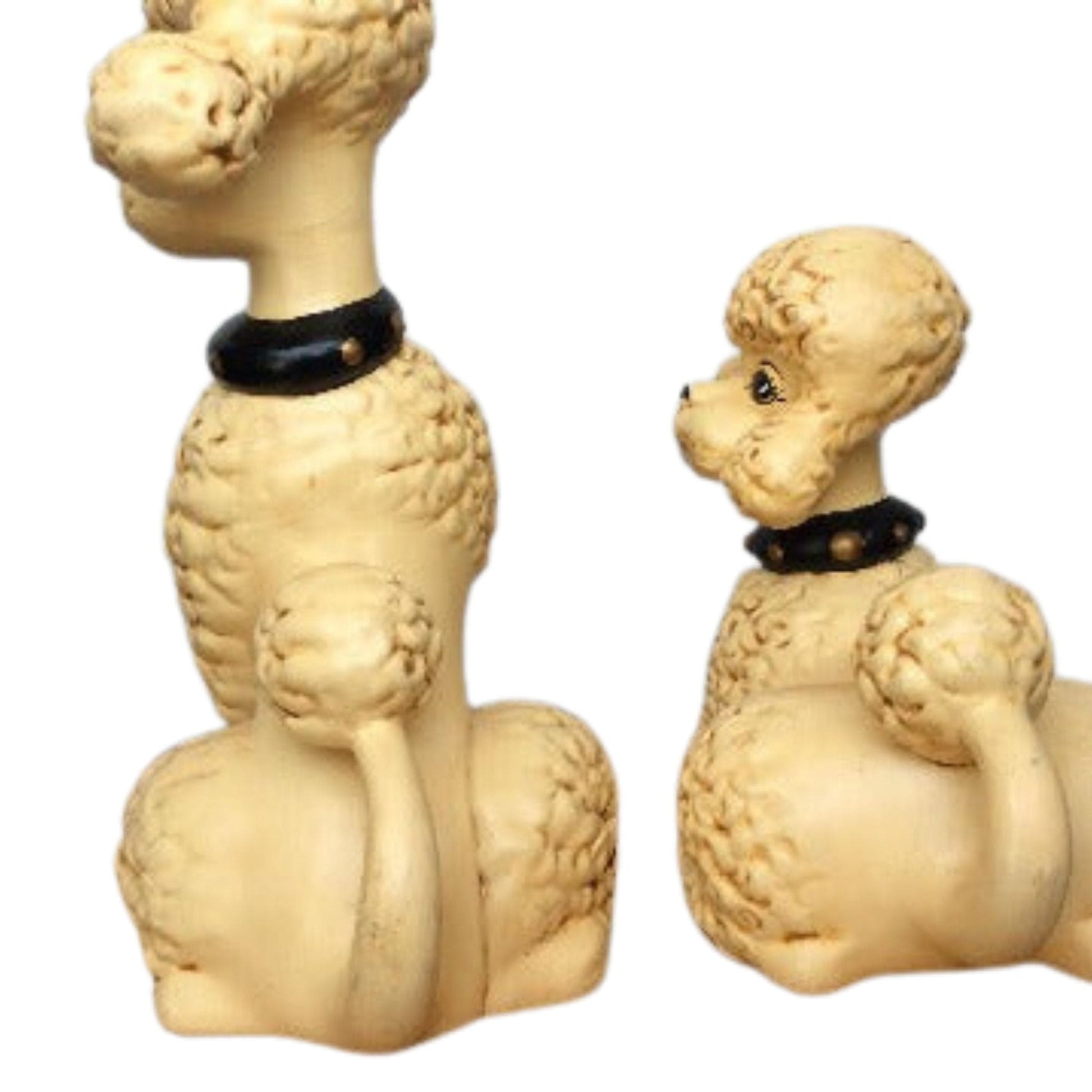 1950s Poodle Dog Figurines Yellow / Pottery / Vintage 1950s