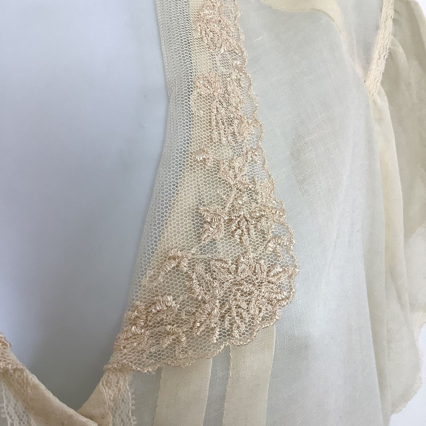 1950s See Through Blouse Medium / Beige / Vintage 1950s