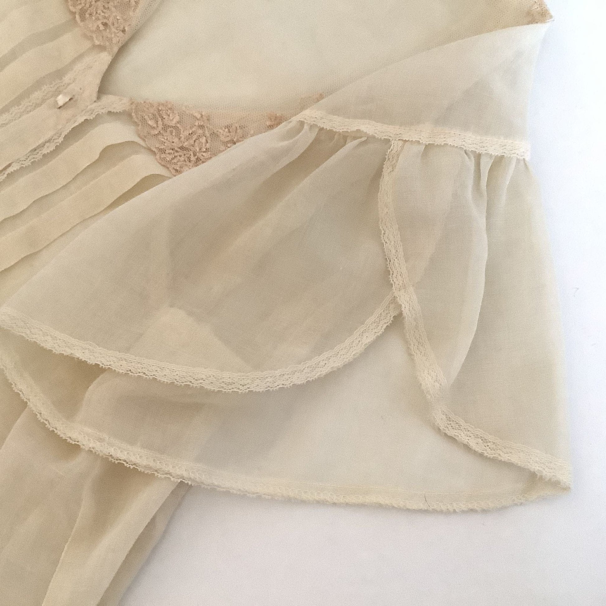 1950s See Through Blouse Medium / Beige / Vintage 1950s