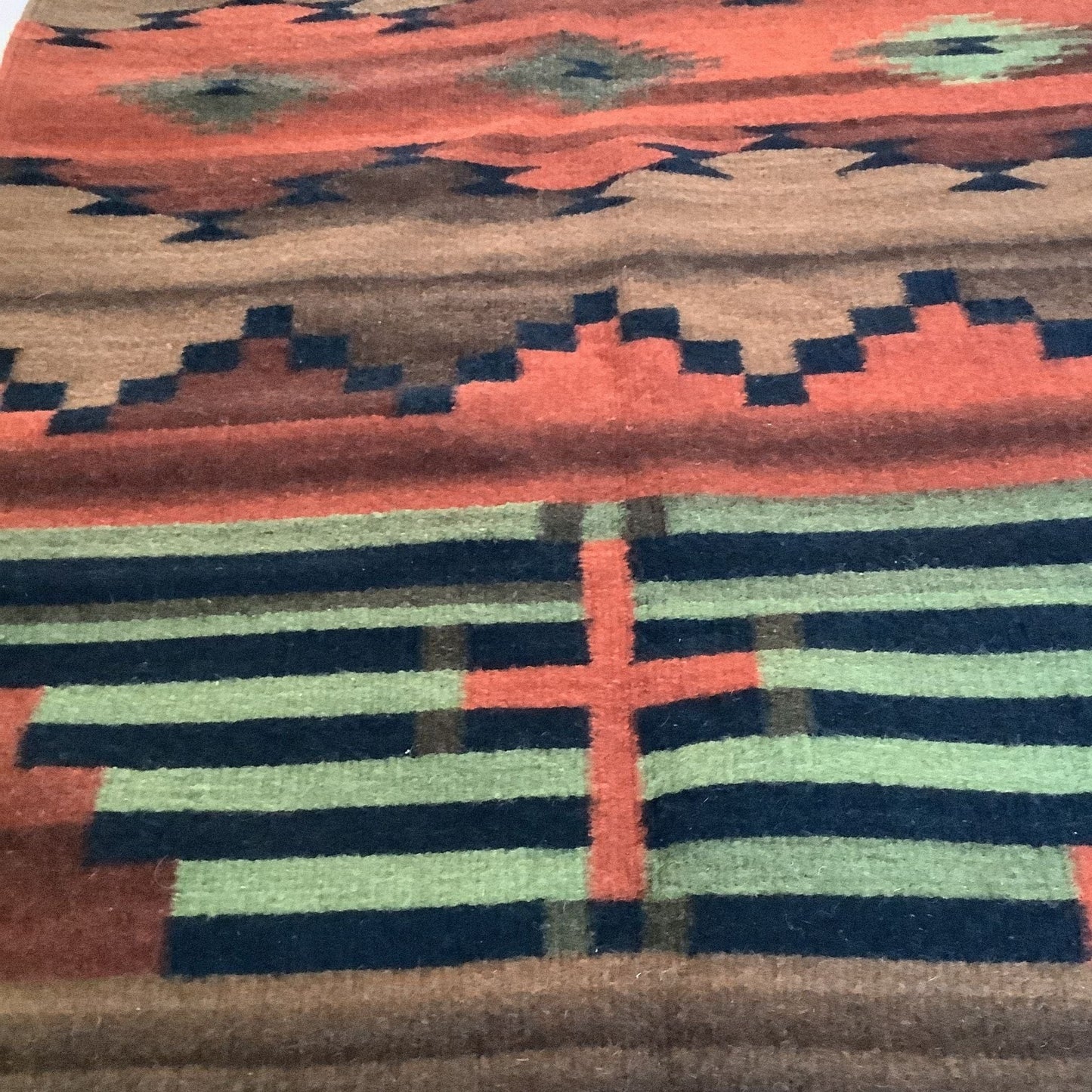 1950s Southwestern Rug Multi / Wool / Vintage 1950s