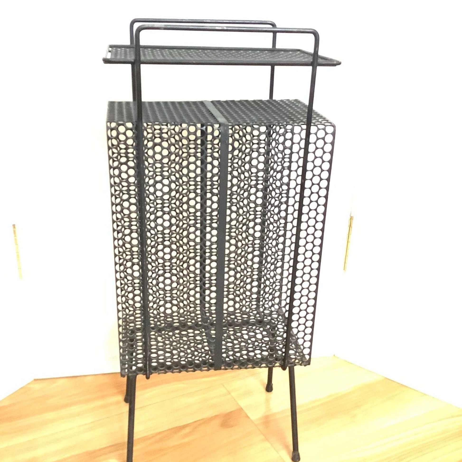 1950s Vinyl Records Storage Black / Wrought Iron / Vintage 1950s