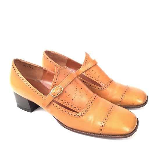 1960s Charles Jourdan Loafers 9 / Mustard / Vintage 1960s