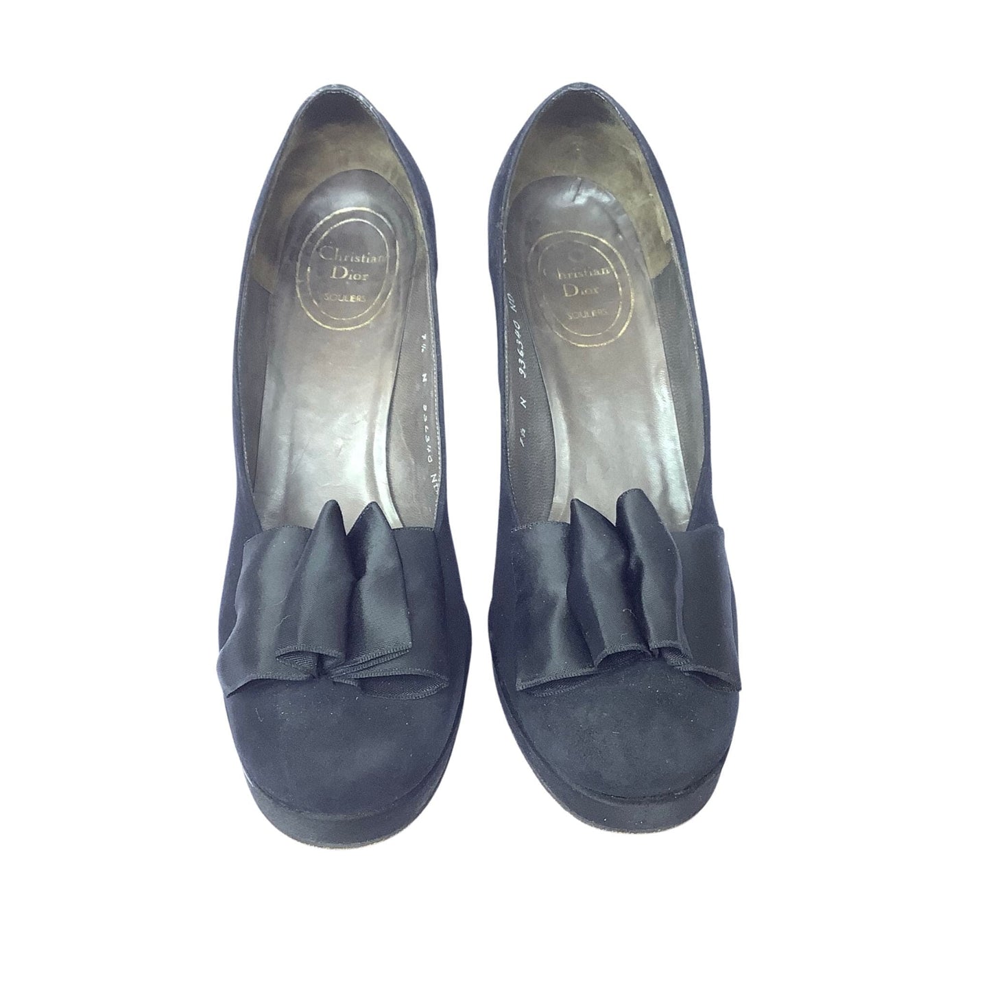 1960s Christian Dior Pumps 7.5 / Black / Vintage 1960s