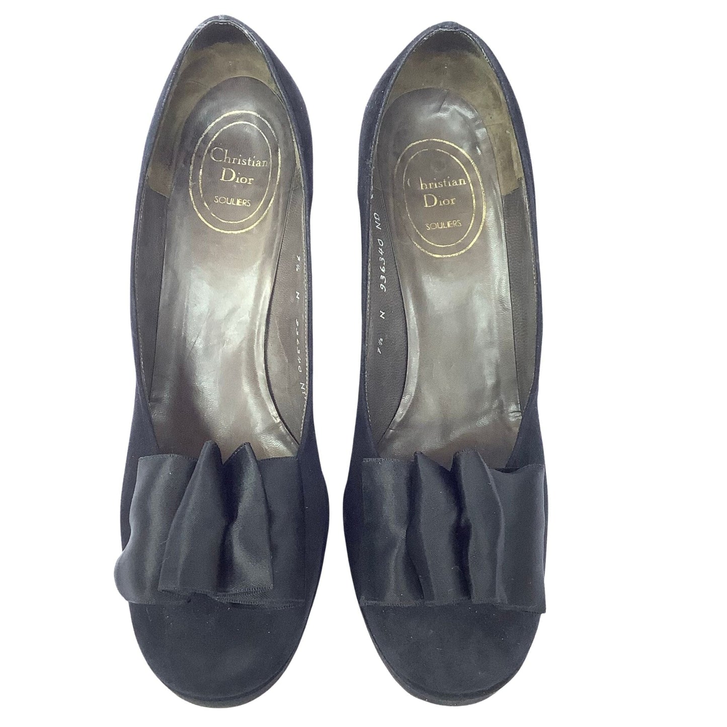 1960s Christian Dior Pumps 7.5 / Black / Vintage 1960s