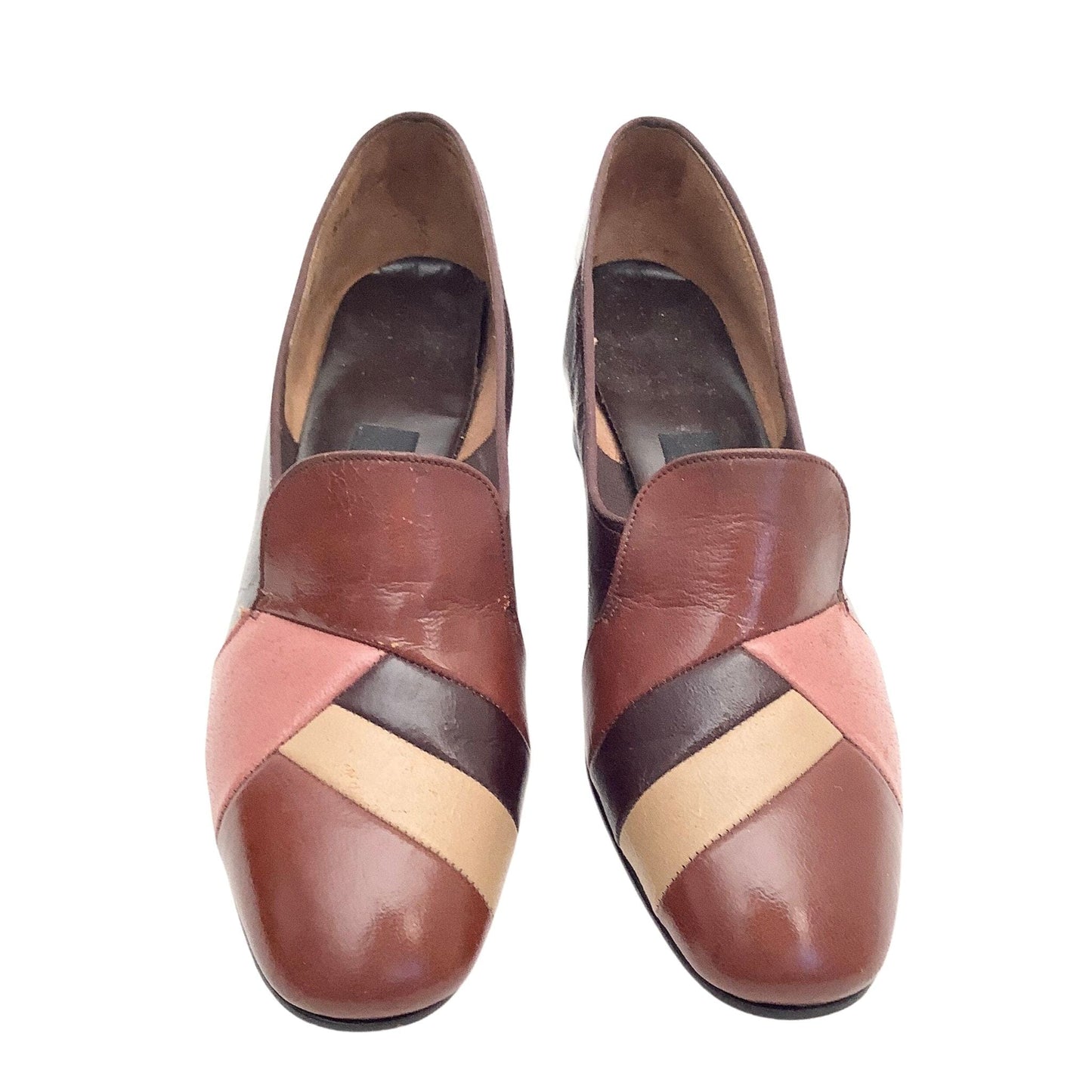 1960s Color Block Heels 6 / Multi / Vintage 1960s