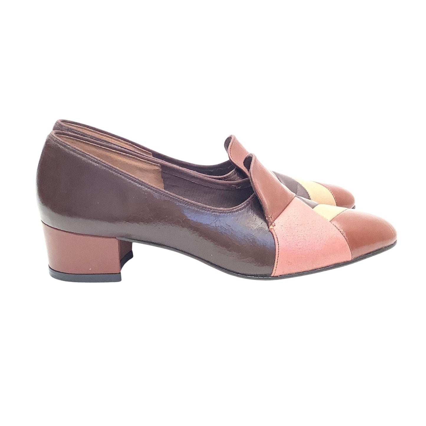 1960s Color Block Heels 6 / Multi / Vintage 1960s