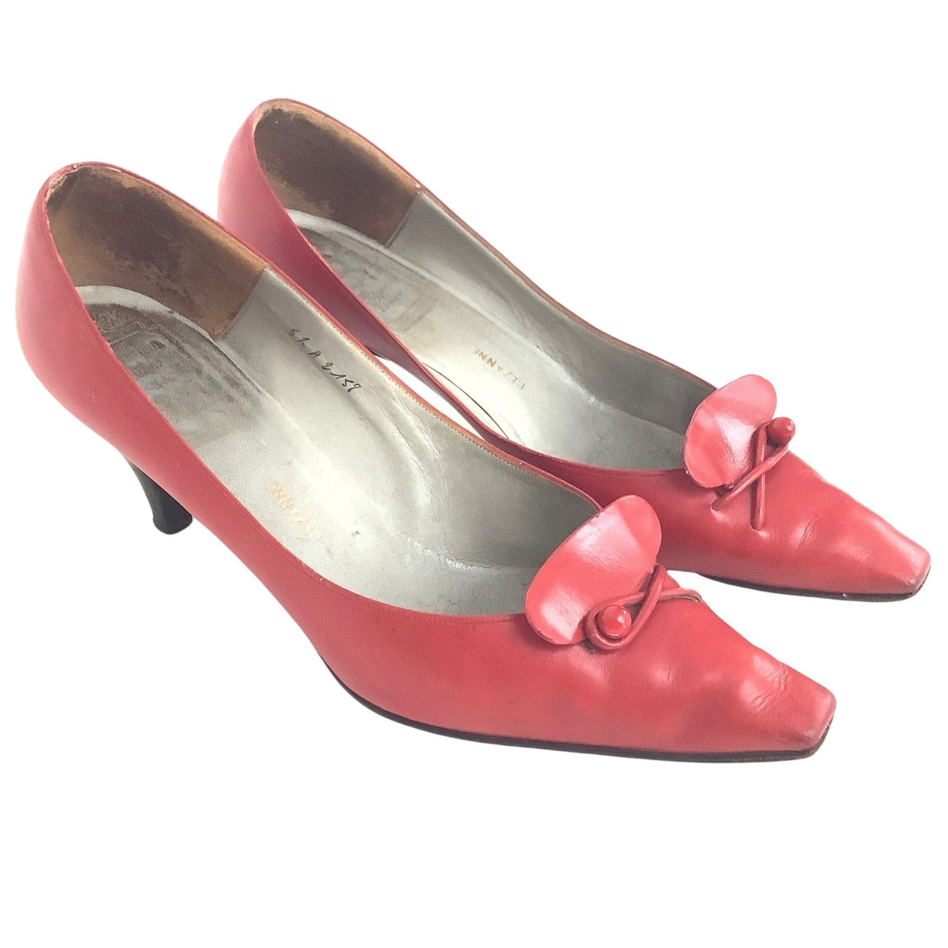 1960s Dior Vivier Collab Heels 6 / Red / Vintage 1960s