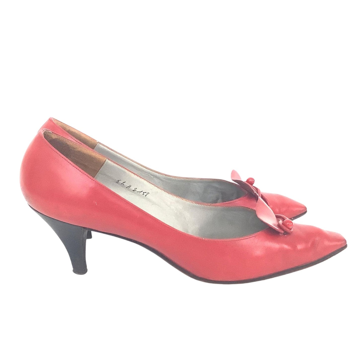 1960s Dior Vivier Collab Heels 6 / Red / Vintage 1960s