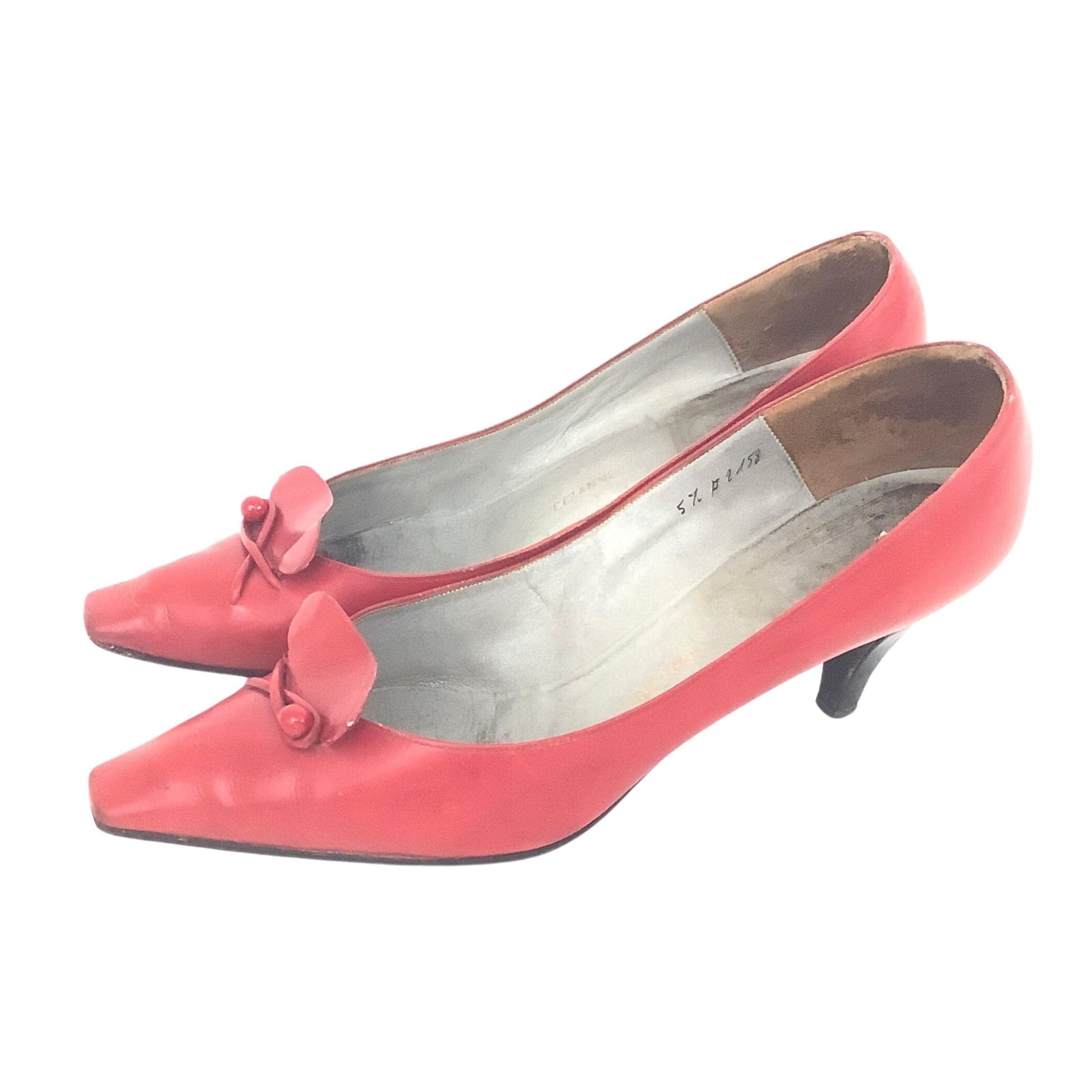 1960s Dior Vivier Collab Heels 6 / Red / Vintage 1960s