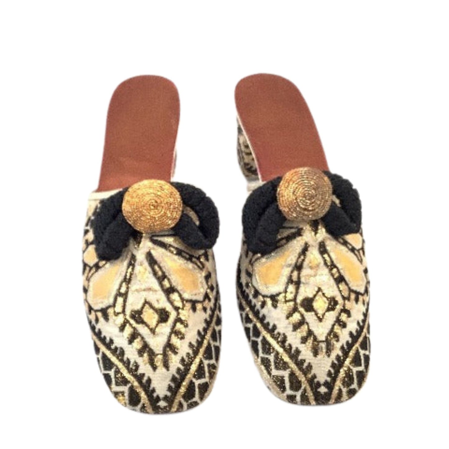 1960s French Slippers 7.5 / Multi / Vintage 1960s