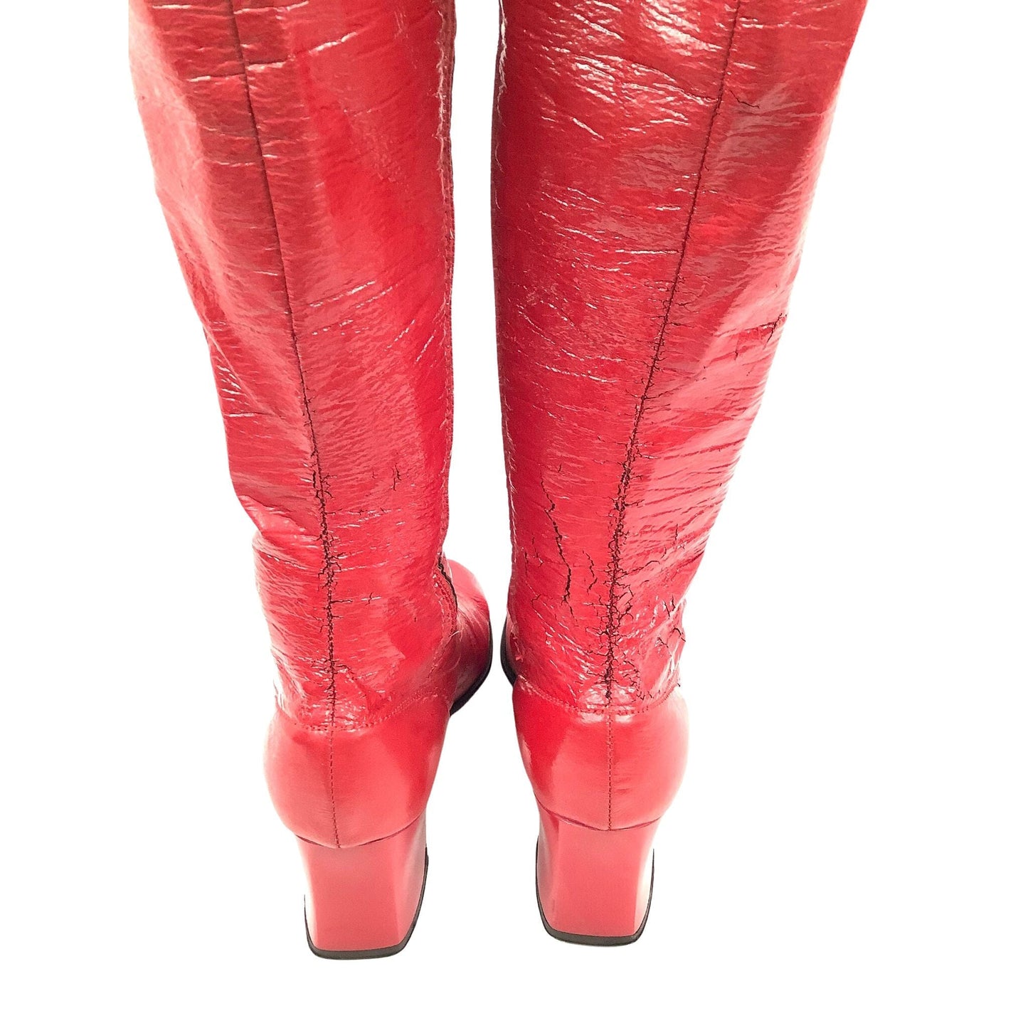 1960s Go-Go Fashion Boots 8 / Red / Vintage 1960s