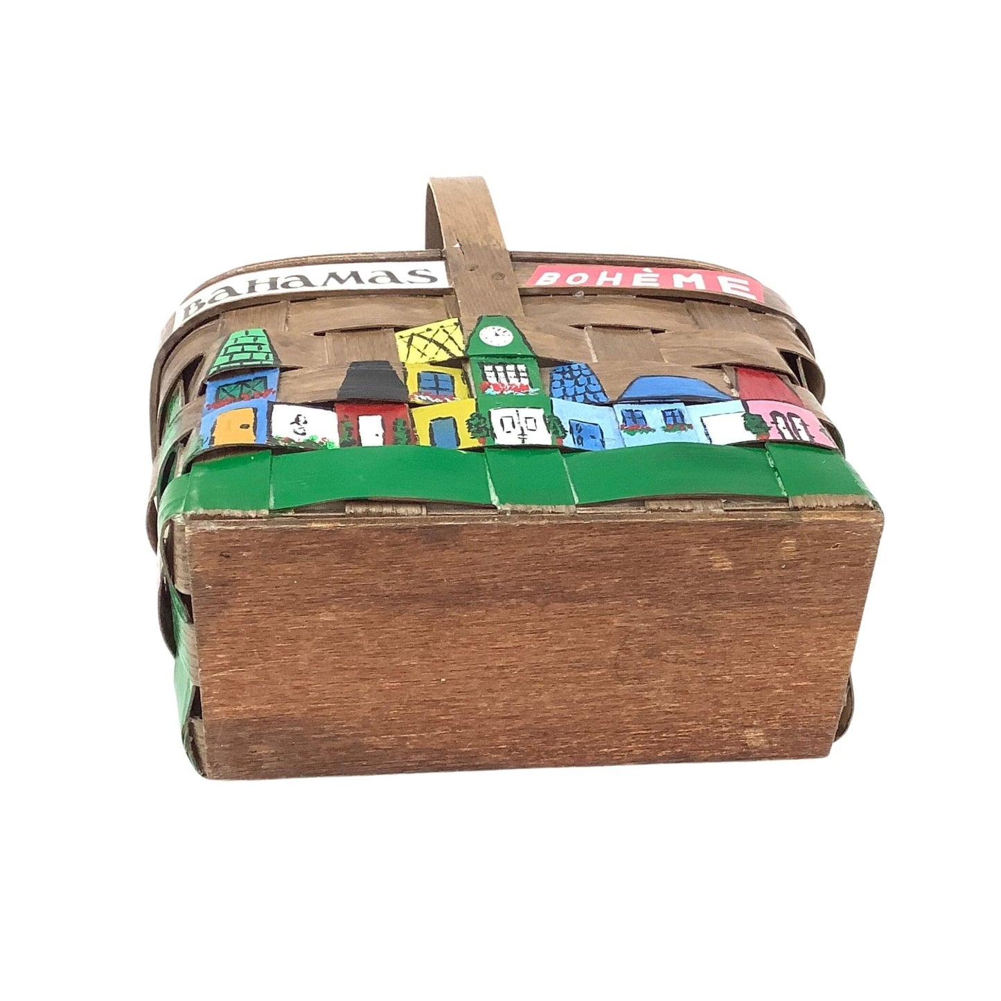 1960s Mini Basket Bag Multi / Wood / Vintage 1950s