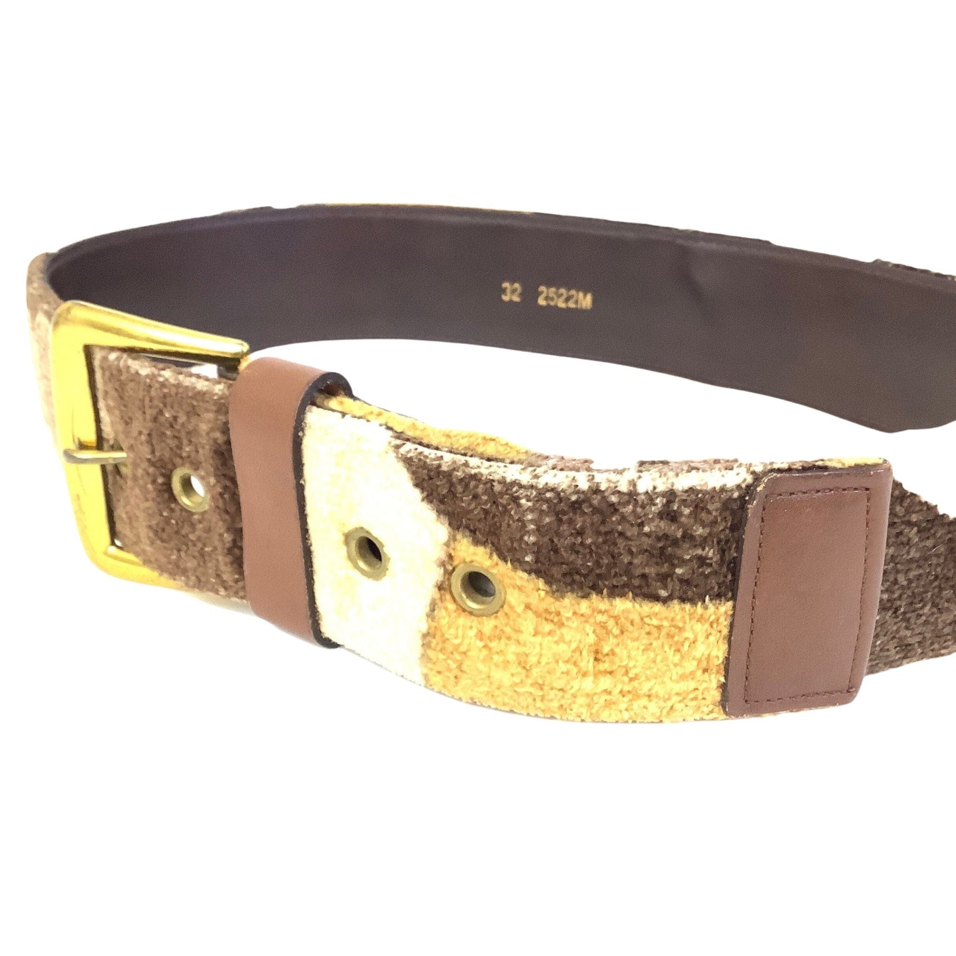 1960s Patchwork Belt Medium / Brown / Vintage 1960s