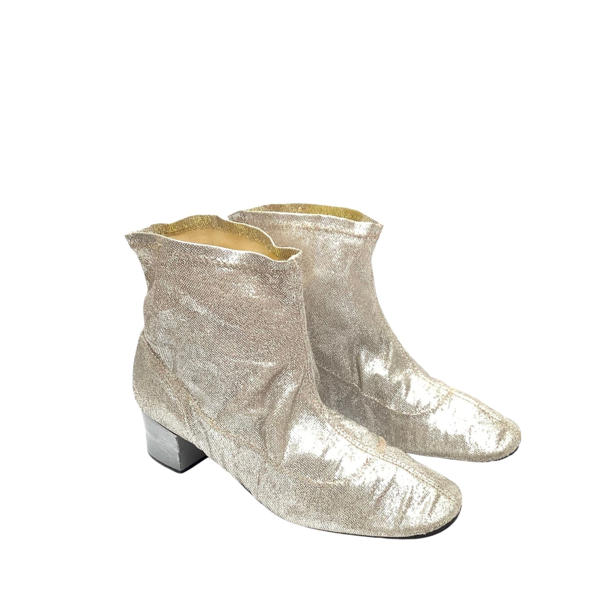 1960s Silver GoGo Booties 7 / Silver / Vintage 1960s