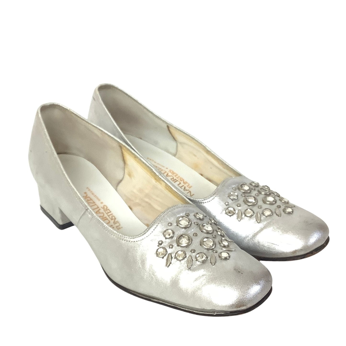 1960s Silver Pump Shoes 7.5 / Silver / Vintage 1960s