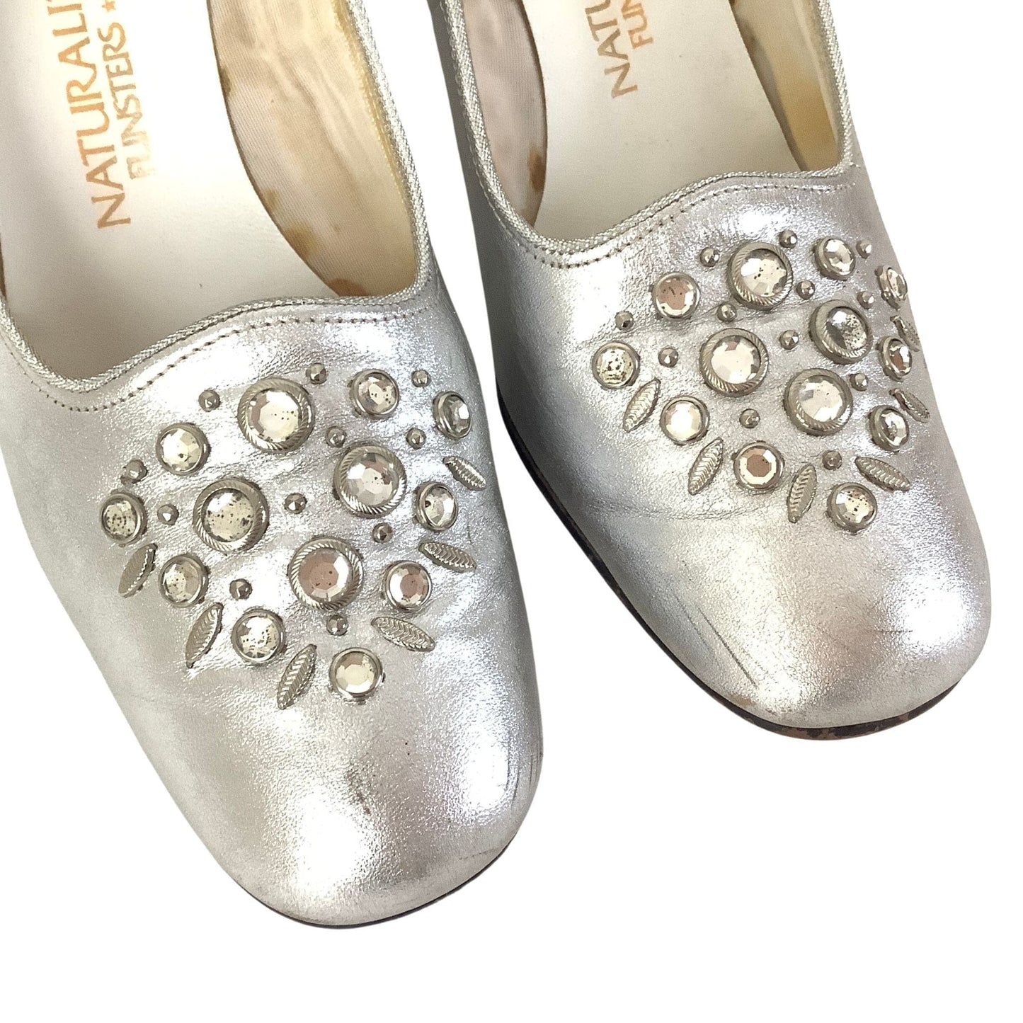 1960s Silver Pump Shoes 7.5 / Silver / Vintage 1960s