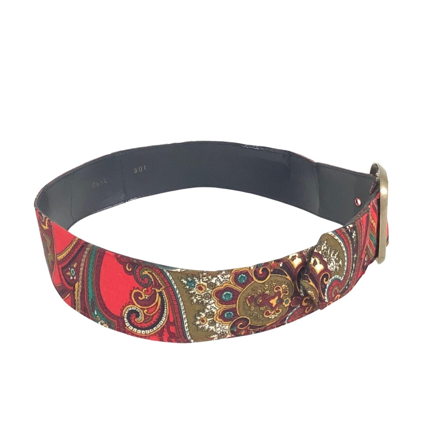 1970s Boho Fabric Belt Medium / Red / Vintage 1970s