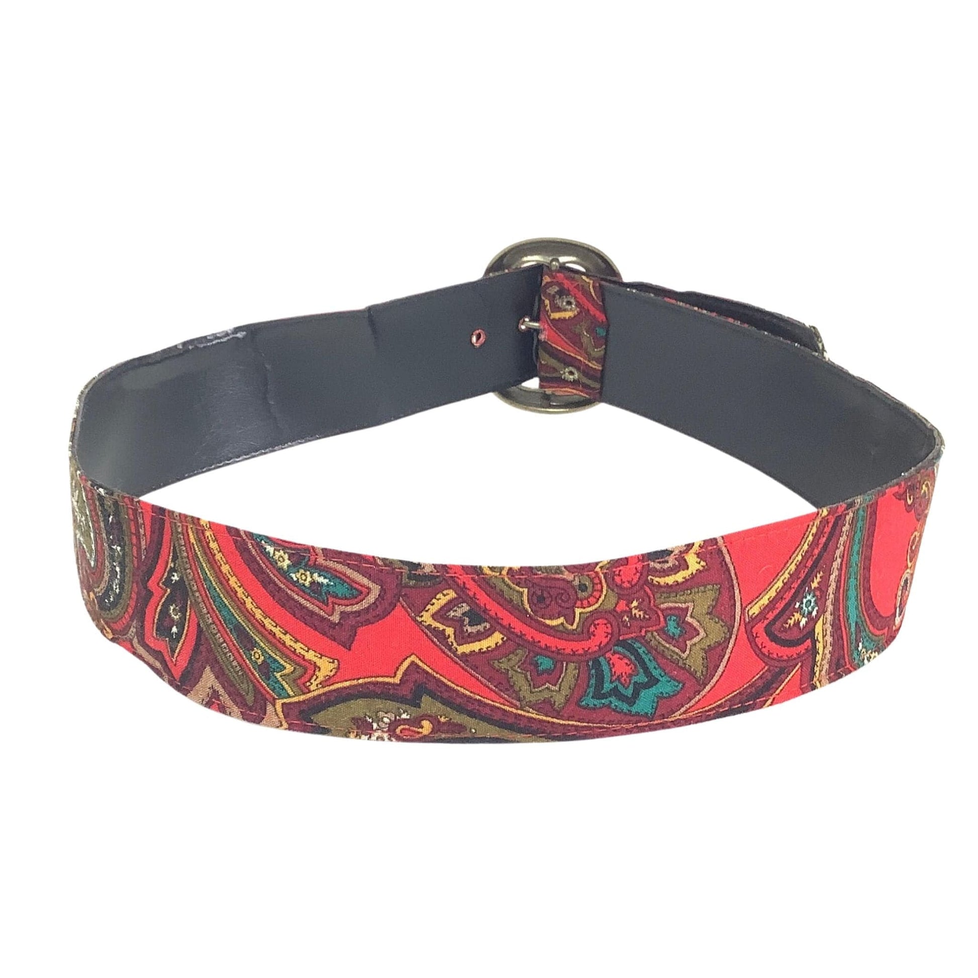 1970s Boho Fabric Belt Medium / Red / Vintage 1970s