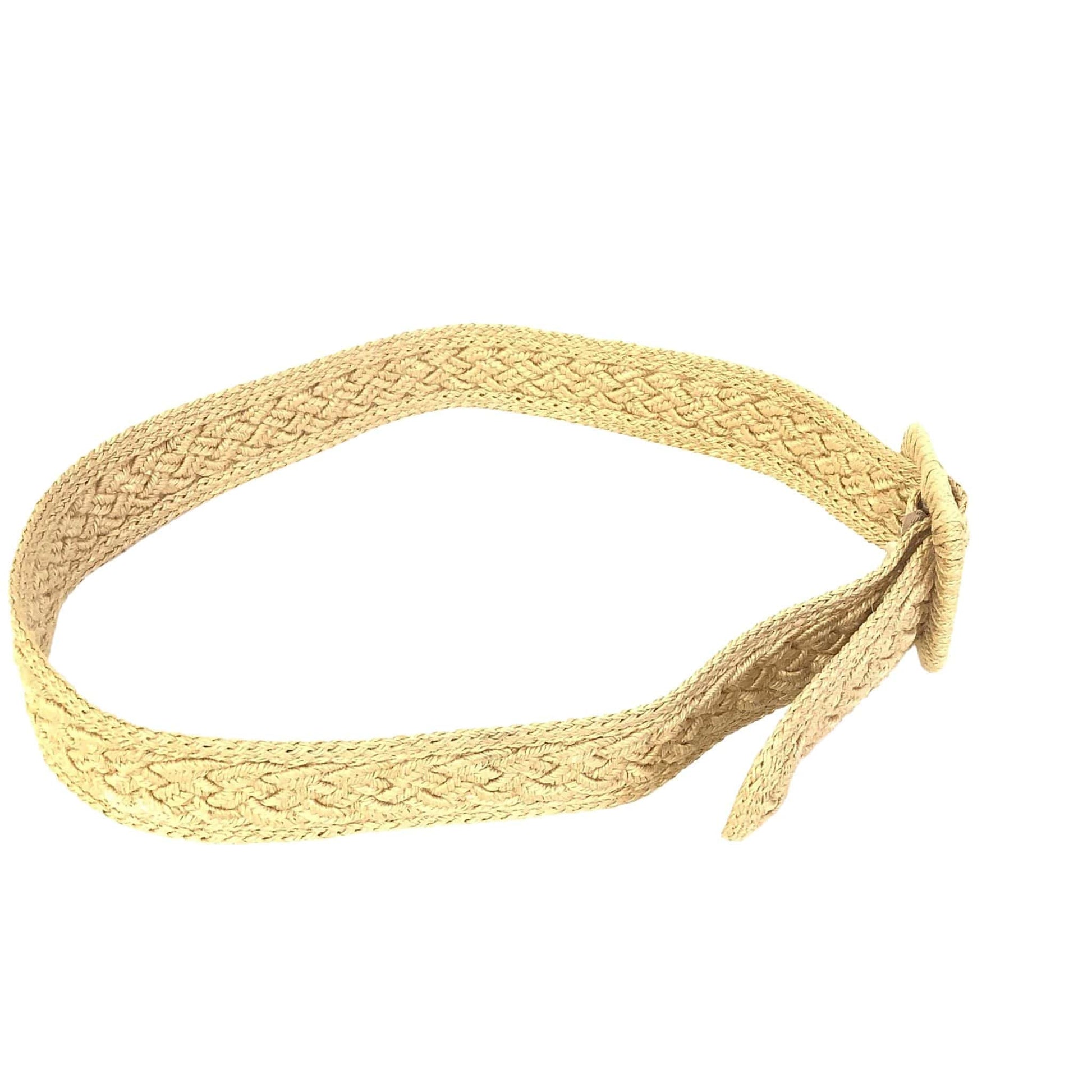 1970s Hippie Jute Belt Medium / Tan / Vintage 1970s