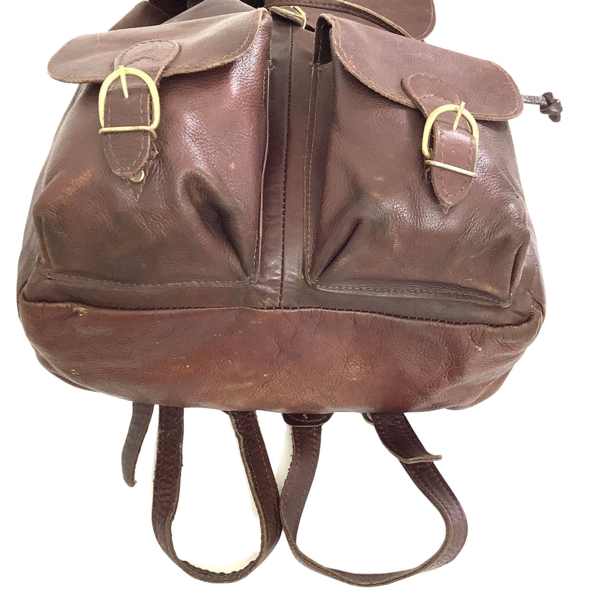 1970s Leather Backpack Brown / Leather / Vintage 1970s