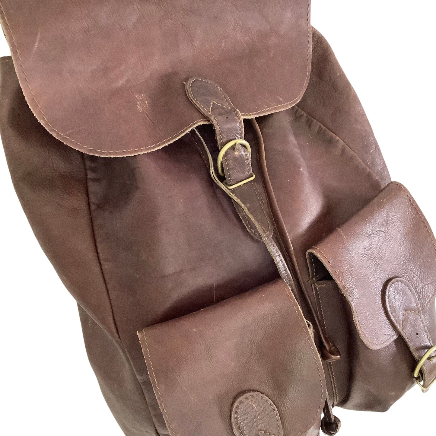 1970s Leather Backpack Brown / Leather / Vintage 1970s