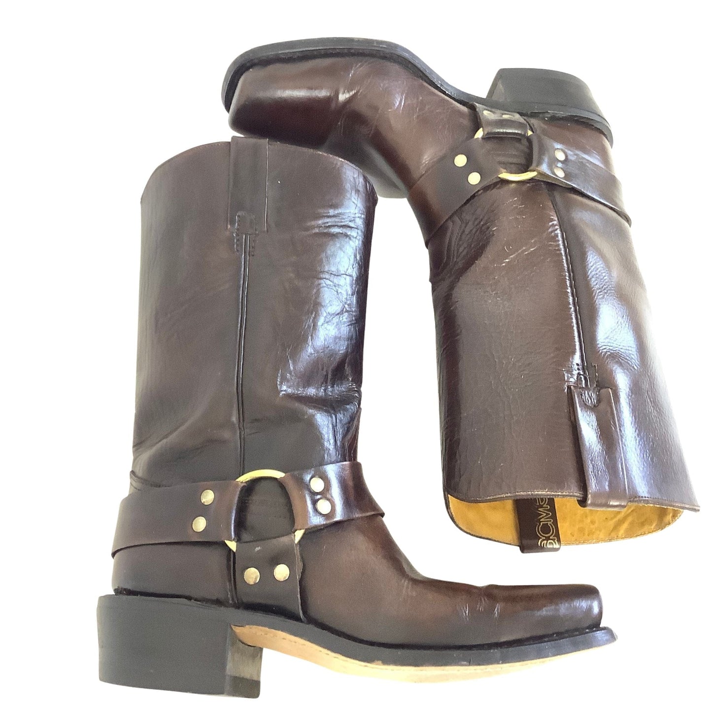 1970s Men's Motorcycle Boots 7.5 / Brown / Vintage 1970s