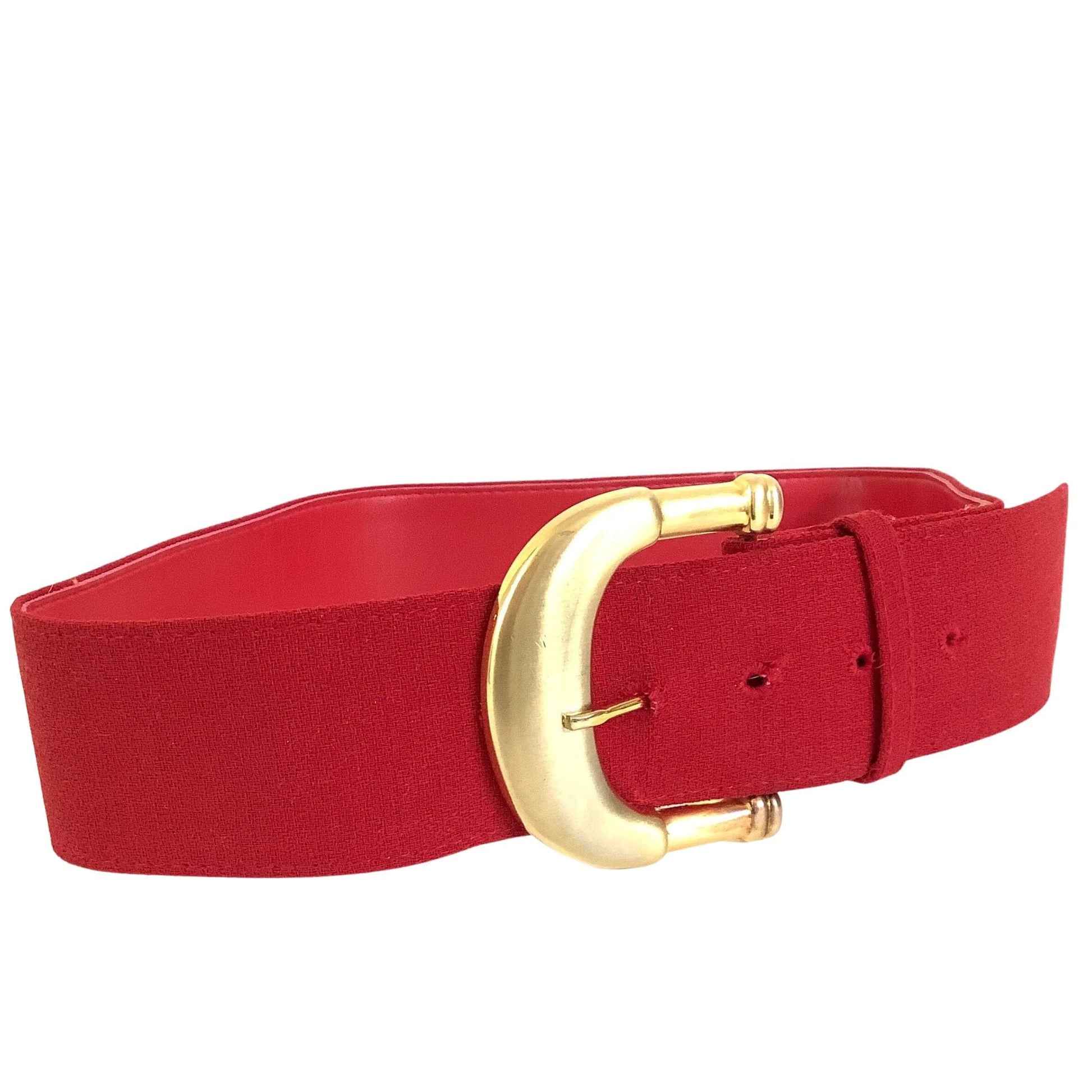 1970s Red Fabric Belt Extra Small / Red / Vintage 1970s