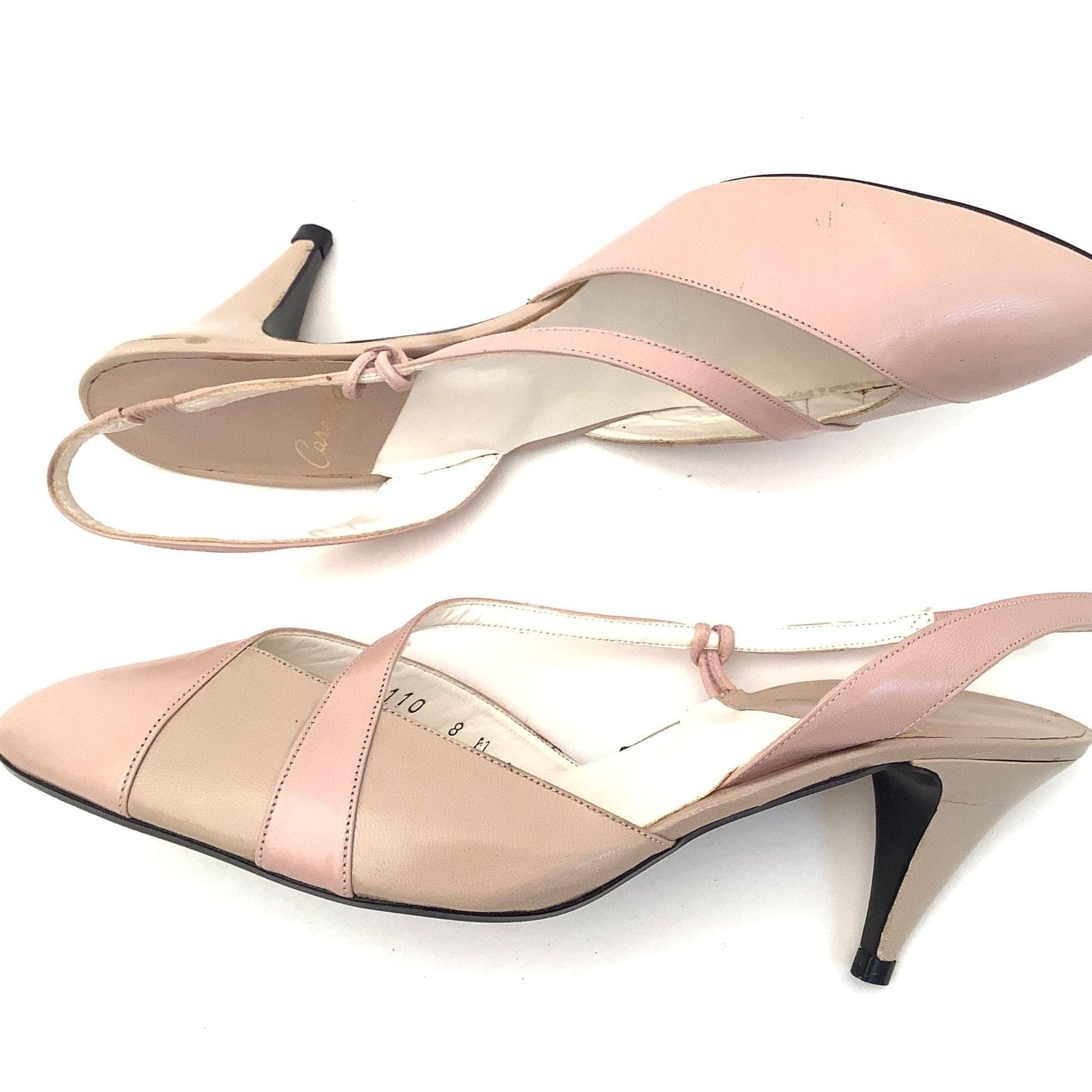 1970s Slingback Heels 7.5 / Pink / Vintage 1970s