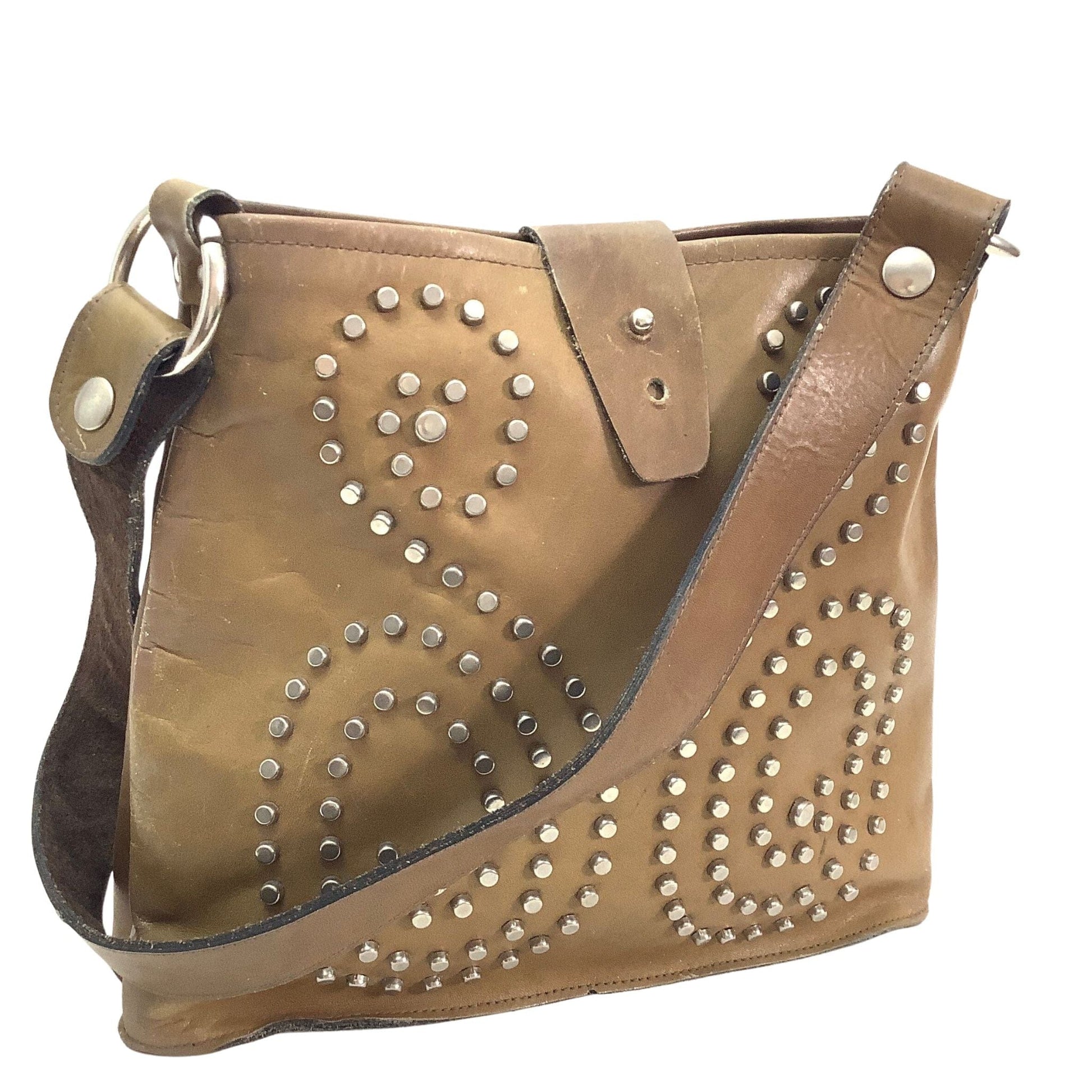 1970s Western Studded Bag Tan / Leather / Vintage 1970s