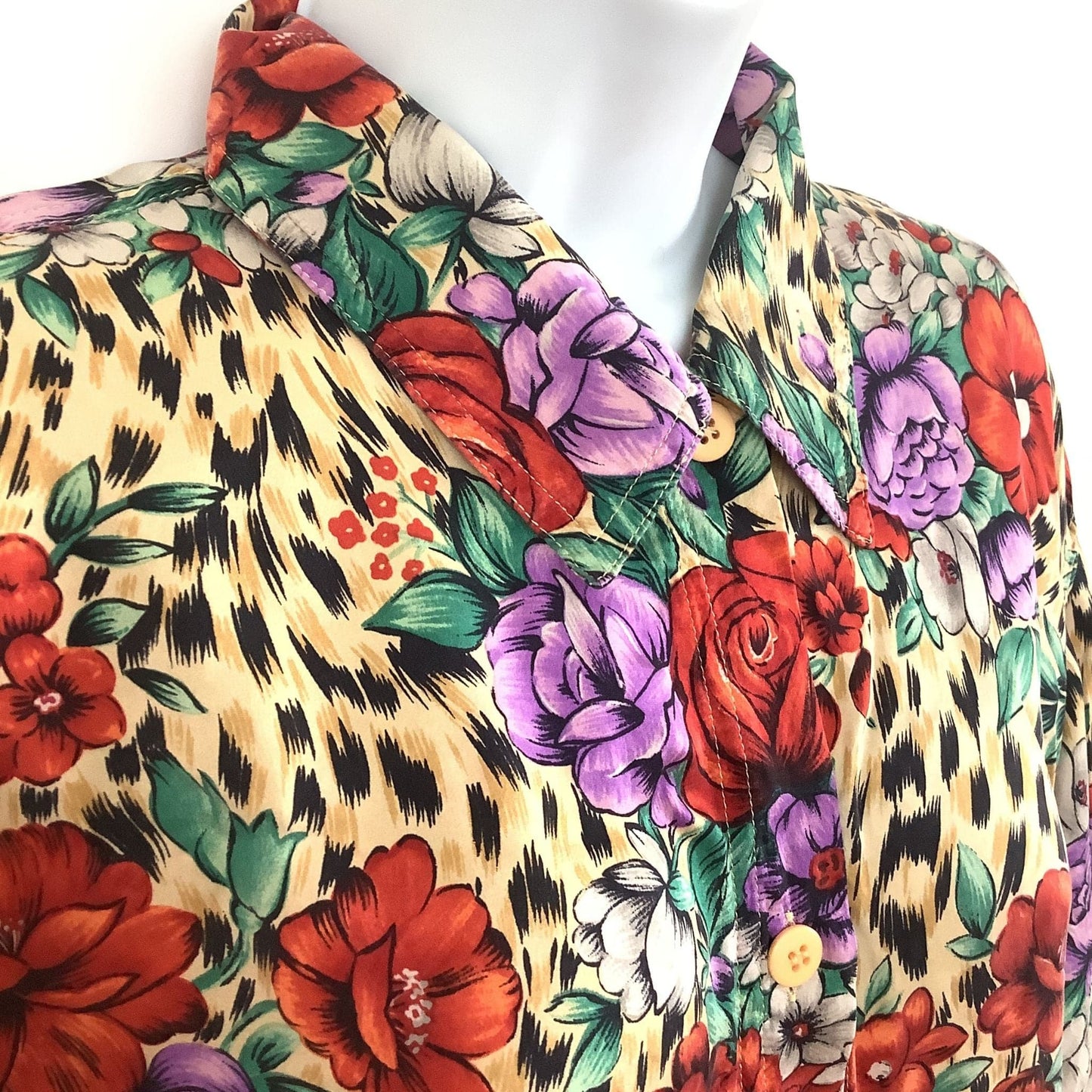 1980s Baroque Baggy Top OS / Multi / Vintage 1980s