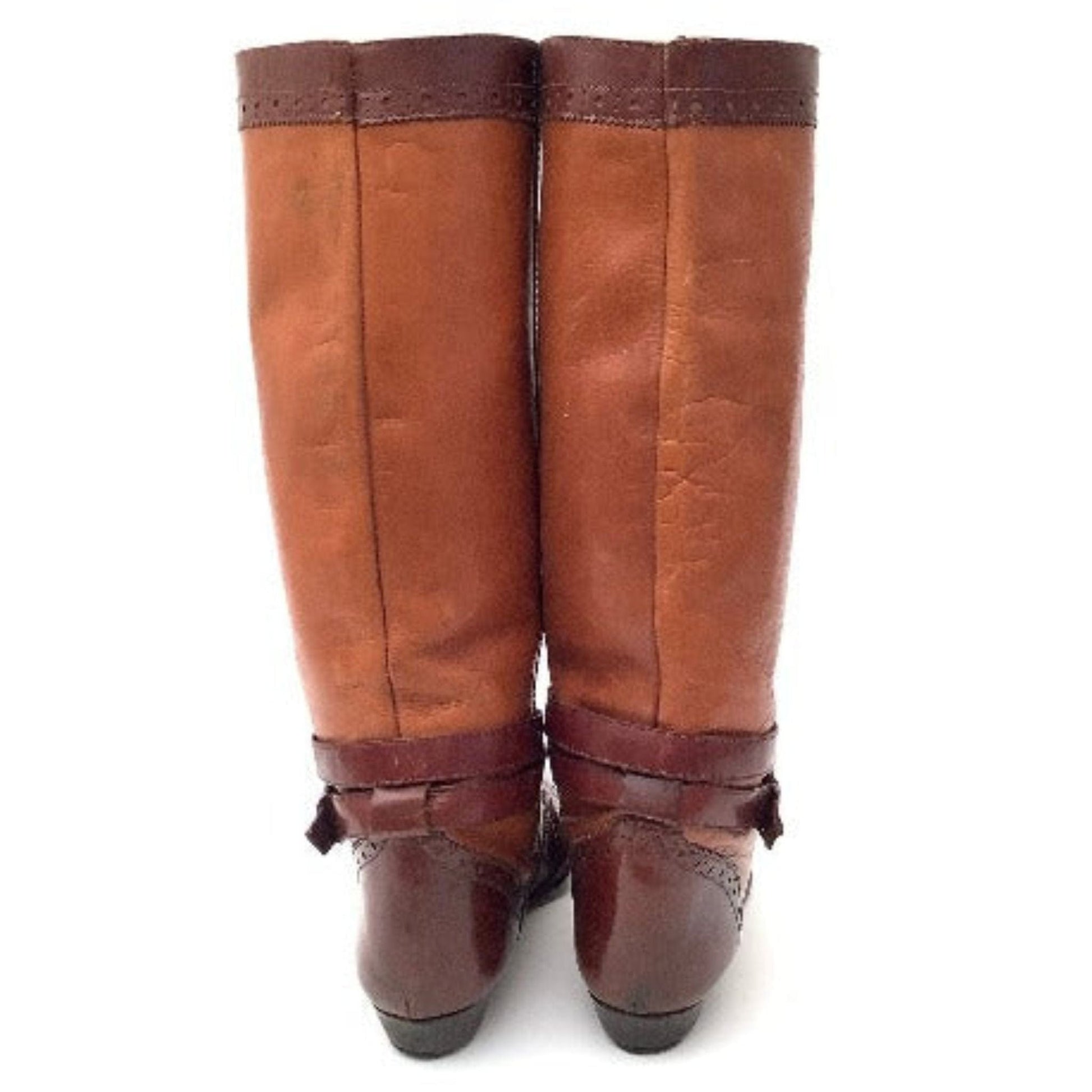 1980s Brown Leather Boots 7 / Brown / Vintage 1980s