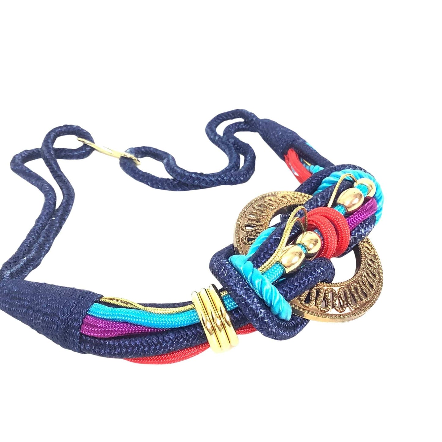 1980s Colorful Rope Belt Medium / Multi / Vintage 1980s