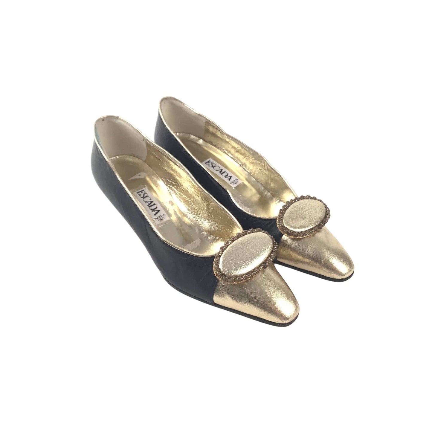 1980s Escada Metallic Shoes 7 / Multi / Vintage 1980s