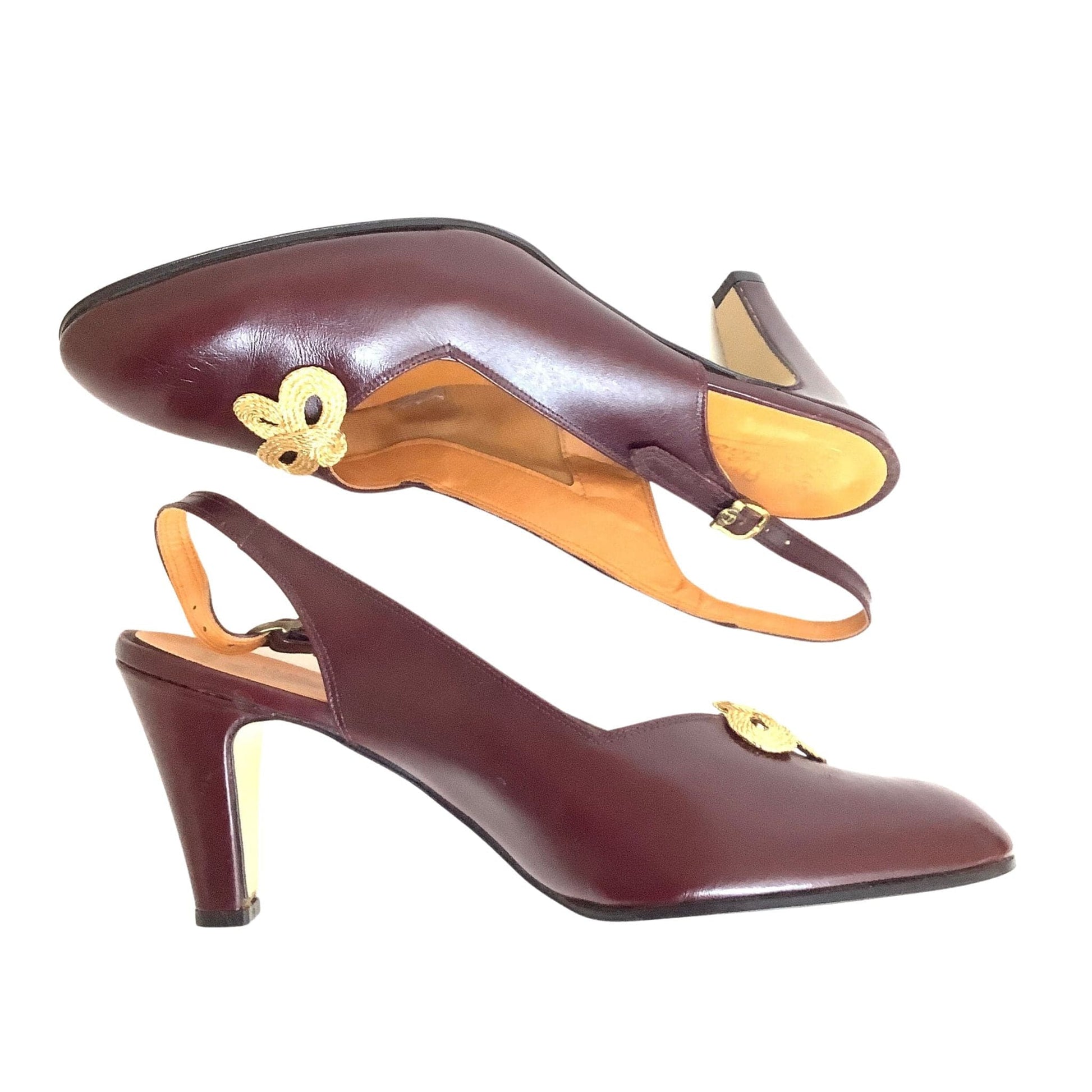 1980s Etienne Aigner Heels 8.5 / Burgundy / Vintage 1980s